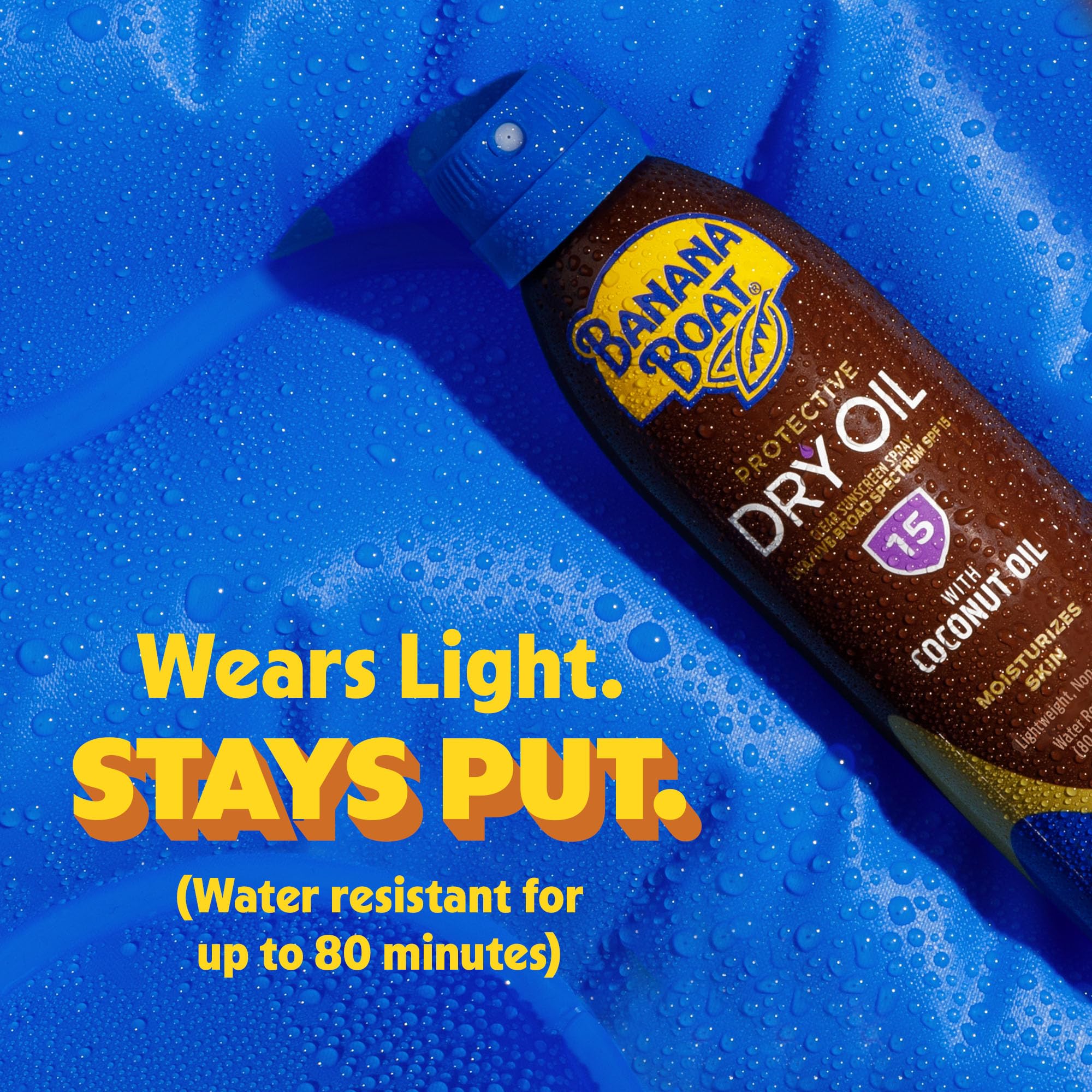 Banana Boat Dry Tanning Oil Spray Sunscreen SPF 15, 6 oz Pack of 3
