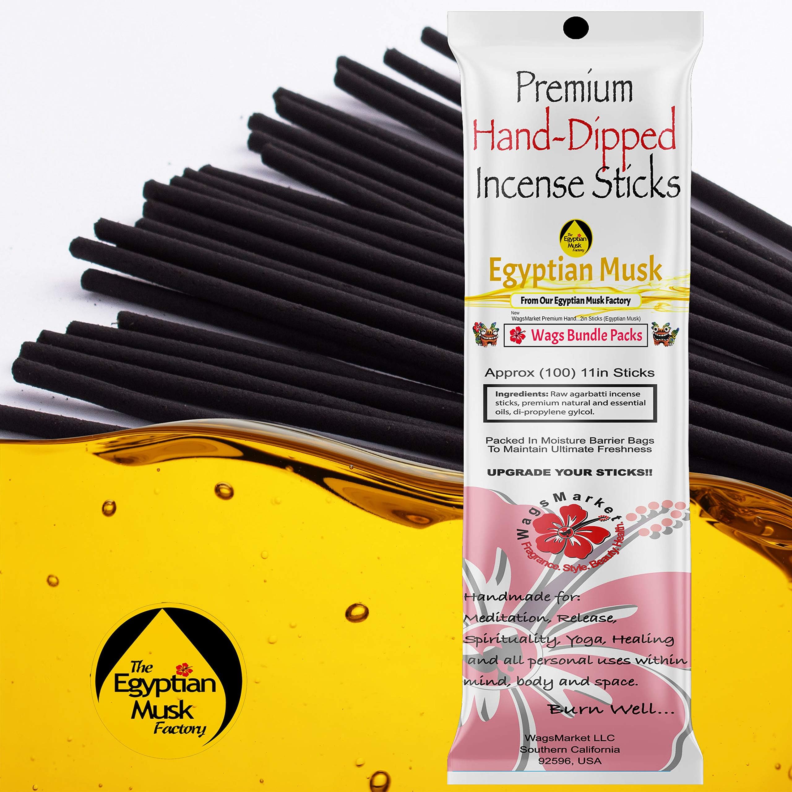 Egyptian Musk Incense Sticks Hand Dipped Premium by WagsMarket