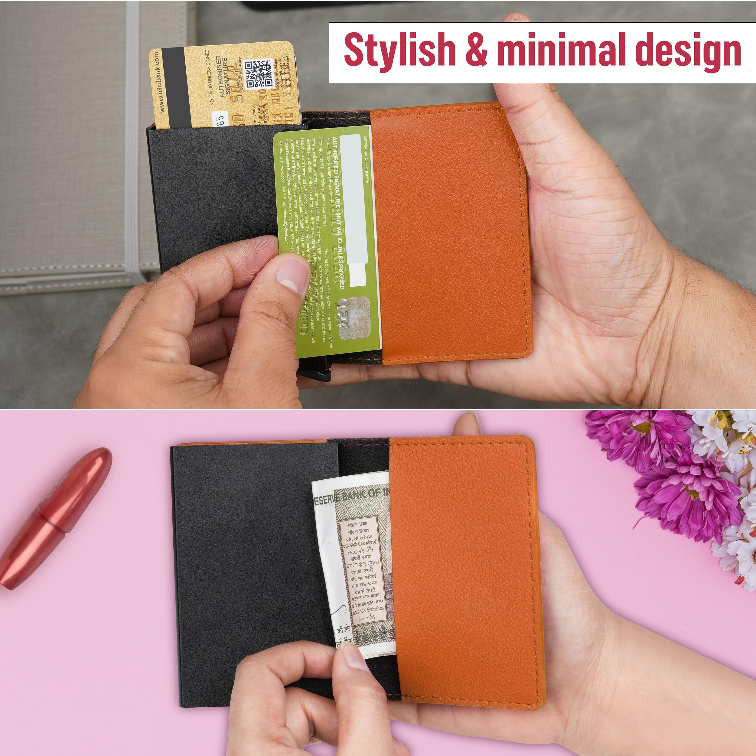 The Wallet Store Vivid Vault RFID Protected Metal Cardholder - Orange