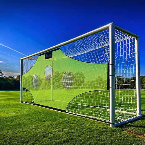 Miniatura 8 de Vallerta Skill-Shot - Red profesional de tiro de fútbol y rebote para práctica de tiro de fútbol. 7 zonas, puntuación de golpe fluorescente de