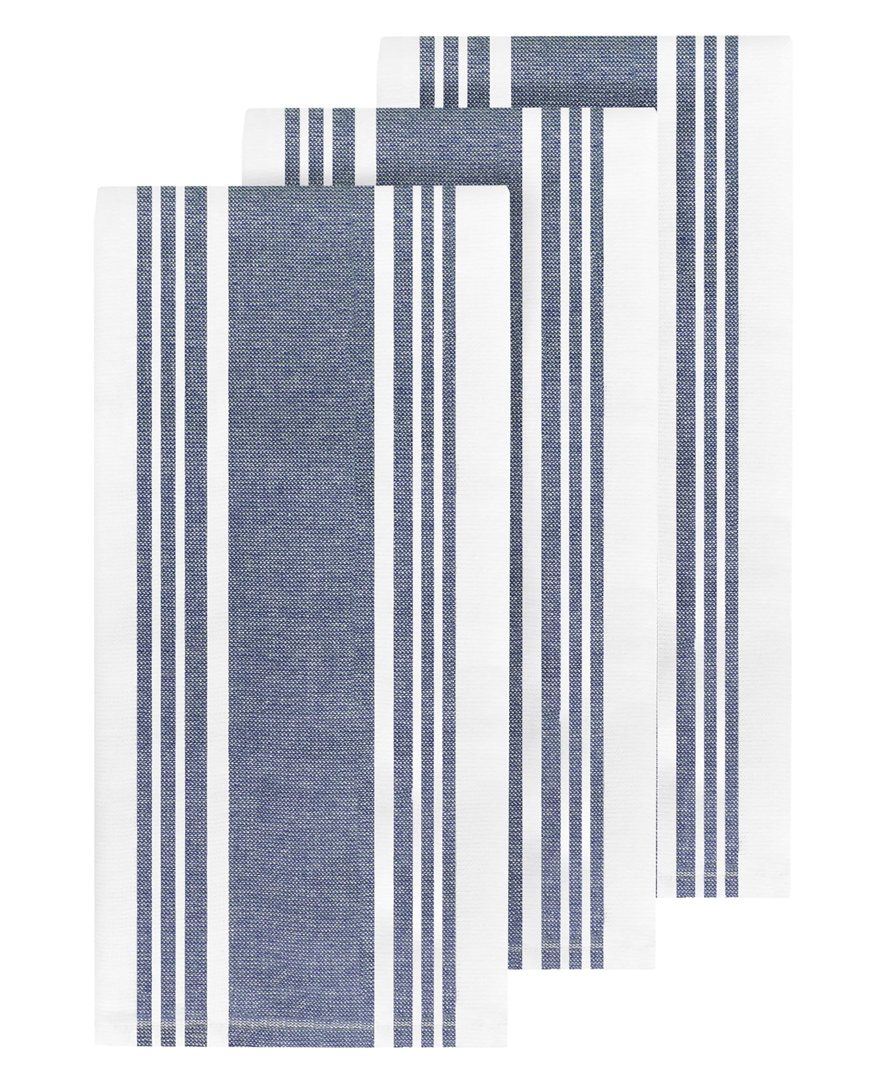 All-Clad Ręczniki do naczyń, dwustronne, 100% chłonna bawełna, ręczniki kuchenne, zestaw 3 pasków, 43 x 76 cm, 3-pak tkanin indygo