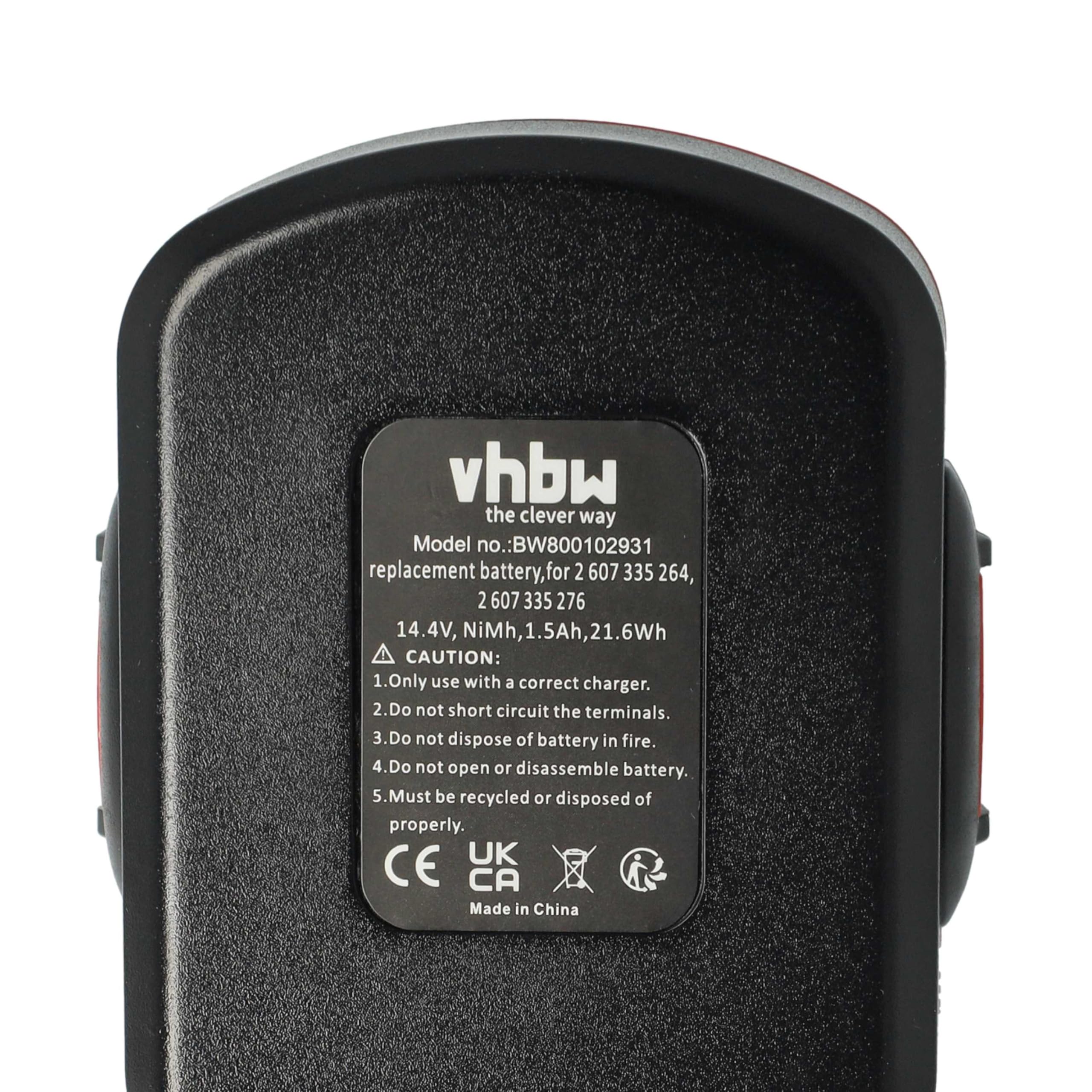 vhbw 2x Bateria zamienna do Bosch 2 610 909 013, 2607335533, BAT040, BAT041, BAT140, BAT159 do elektronarzędzi (1500mAh NiMH 14,4V)