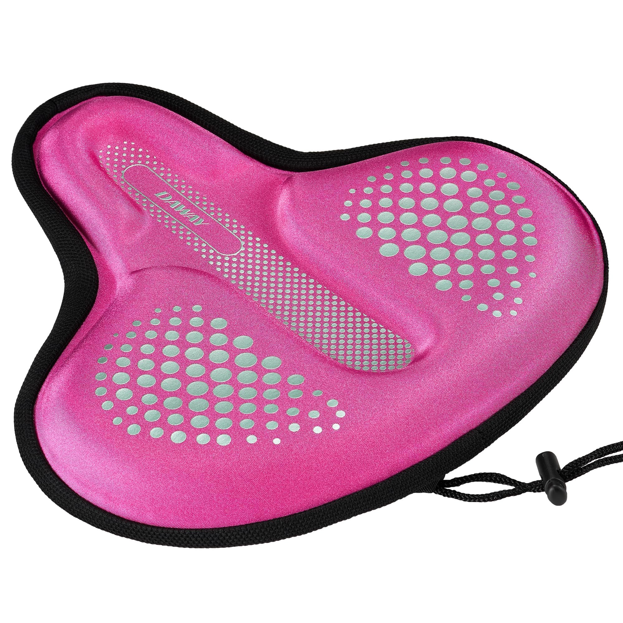 DAWAY Funda acolchada de gel de silicona y espuma viscoelástica para sillín de bicicleta, extra suave y cómoda, para Peloton, bicicleta estática, MTB, cómoda almohadilla para sillín para mujer, hombre