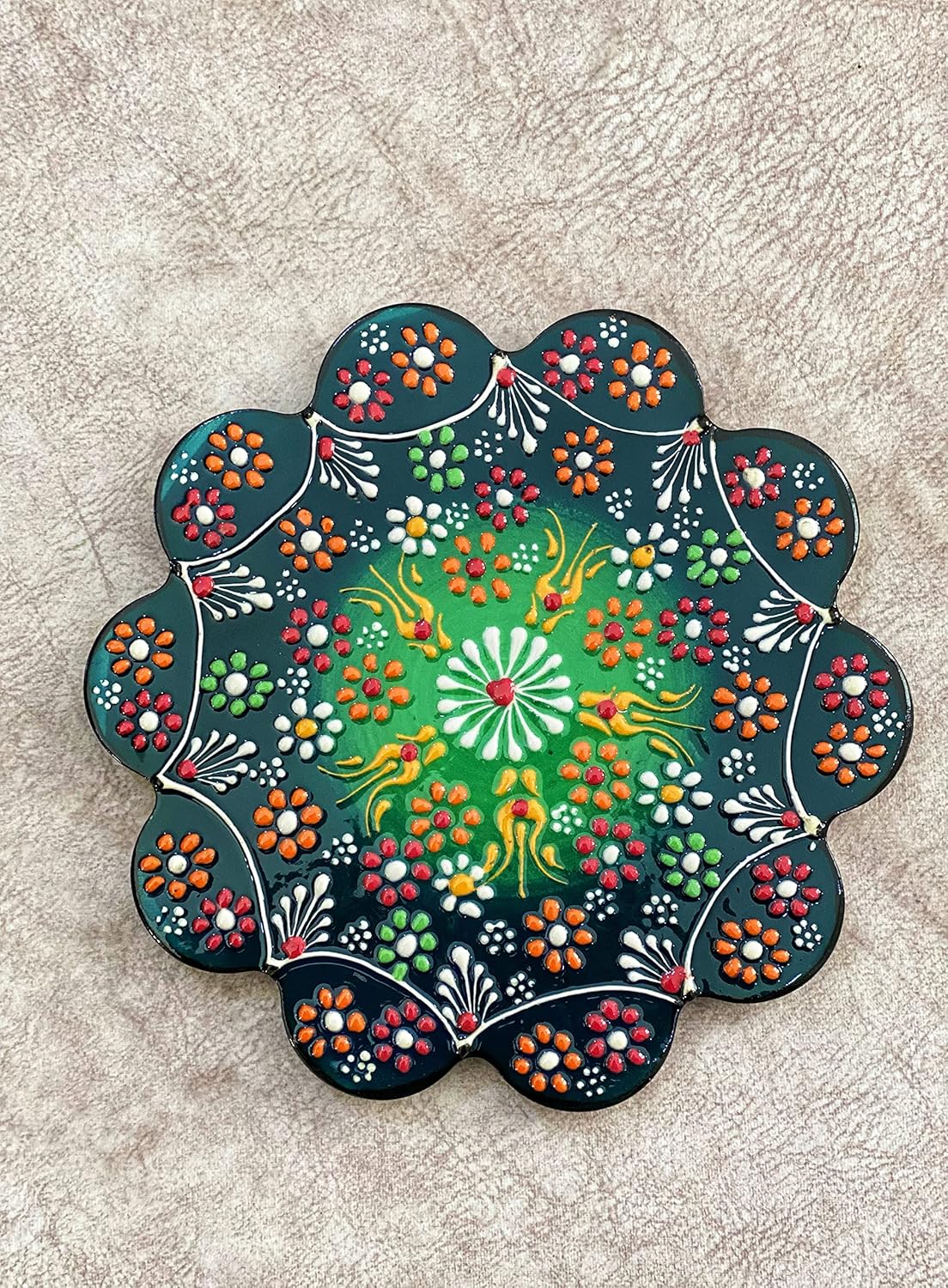 7'' Decorative Turkish Ceramic Trivet, Ceramic