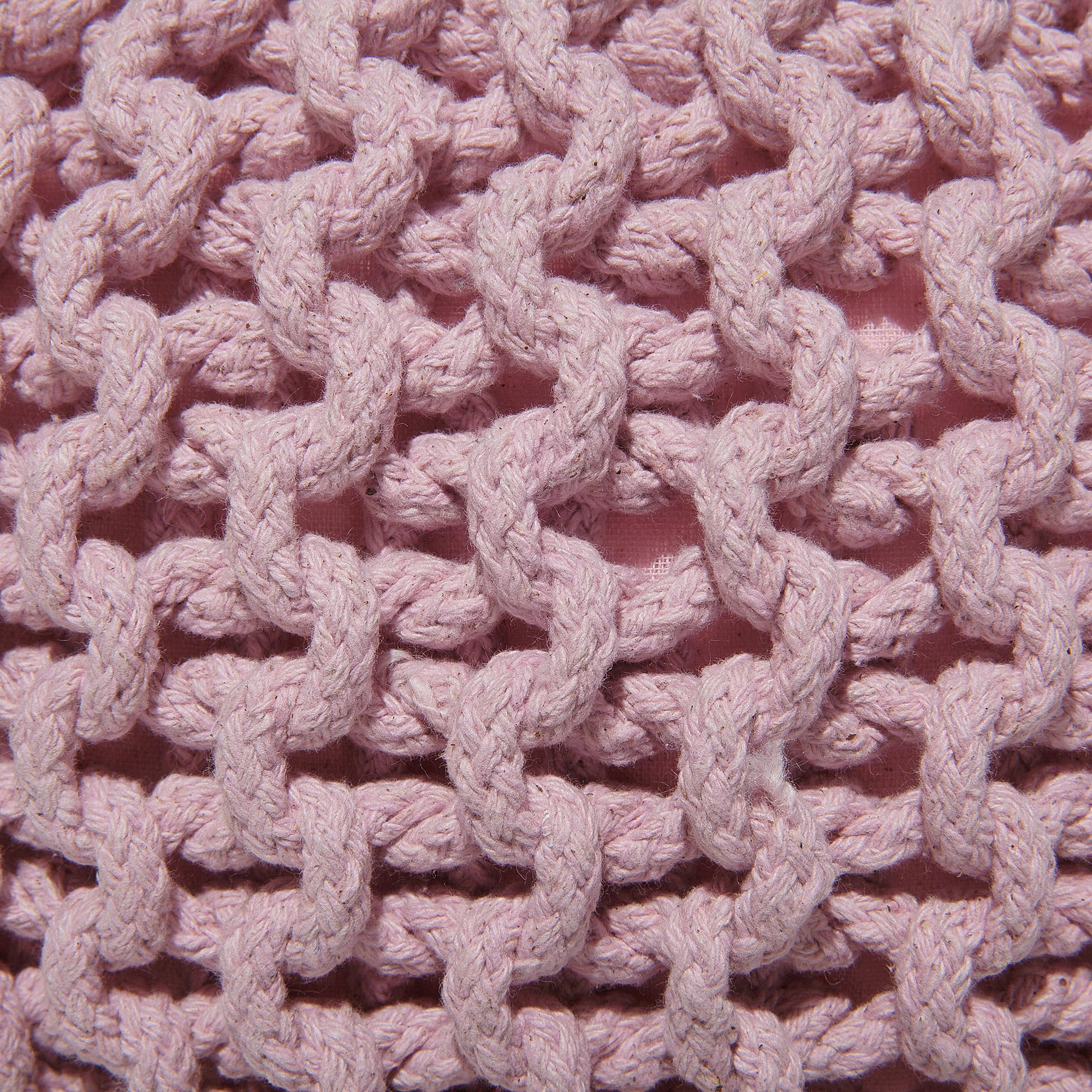 Beliani Pouf poggiapiedi in tessuto rosa 40 x 25 cm