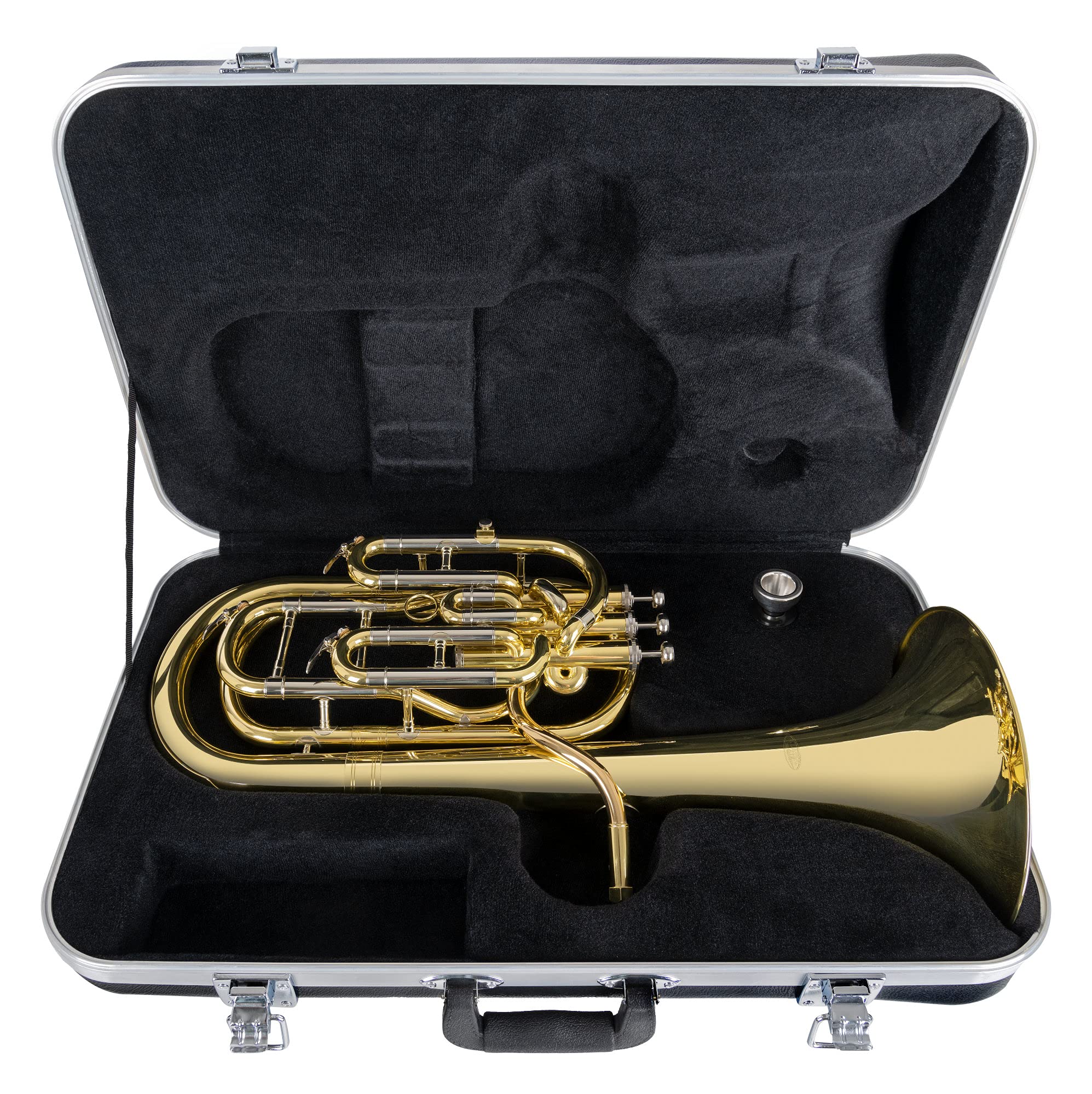 Classic Cantabile BH-1130L Baritonhorn - aus Messing, lackiert - Stimmung: Bb - Durchmesser Schallbecher: 243 mm - Bohrung: 13 mm - 3 Pumpventile - inkl. Koffer und Mundstück