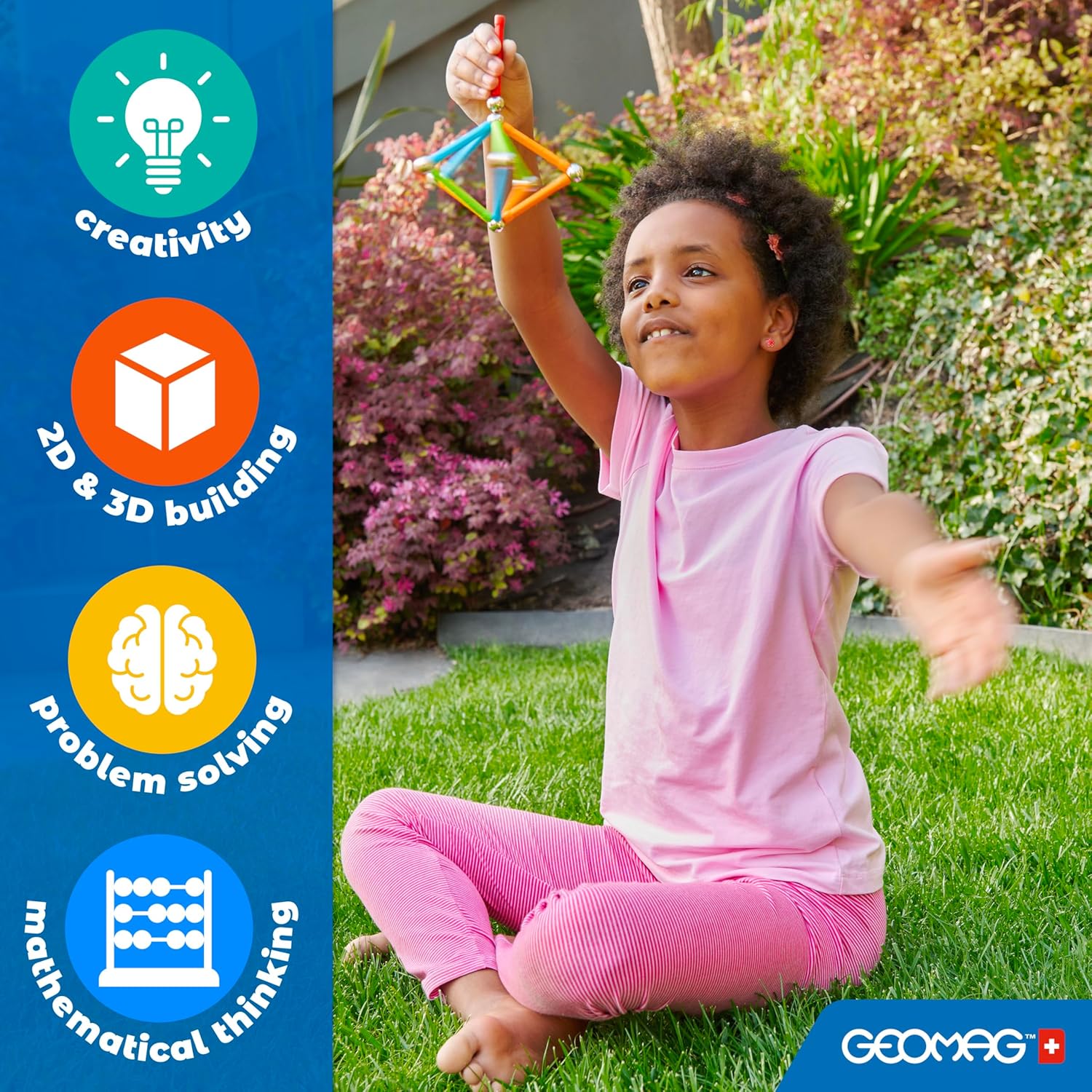 Geomag Masterbox Magnetic Toys for Kids Ages 8+, 192pc Purple Educational STEM Magnets for Kids - Swiss-Made Magnetic Blocks, Tiles and Building Toys from 100% Recycled Plastic