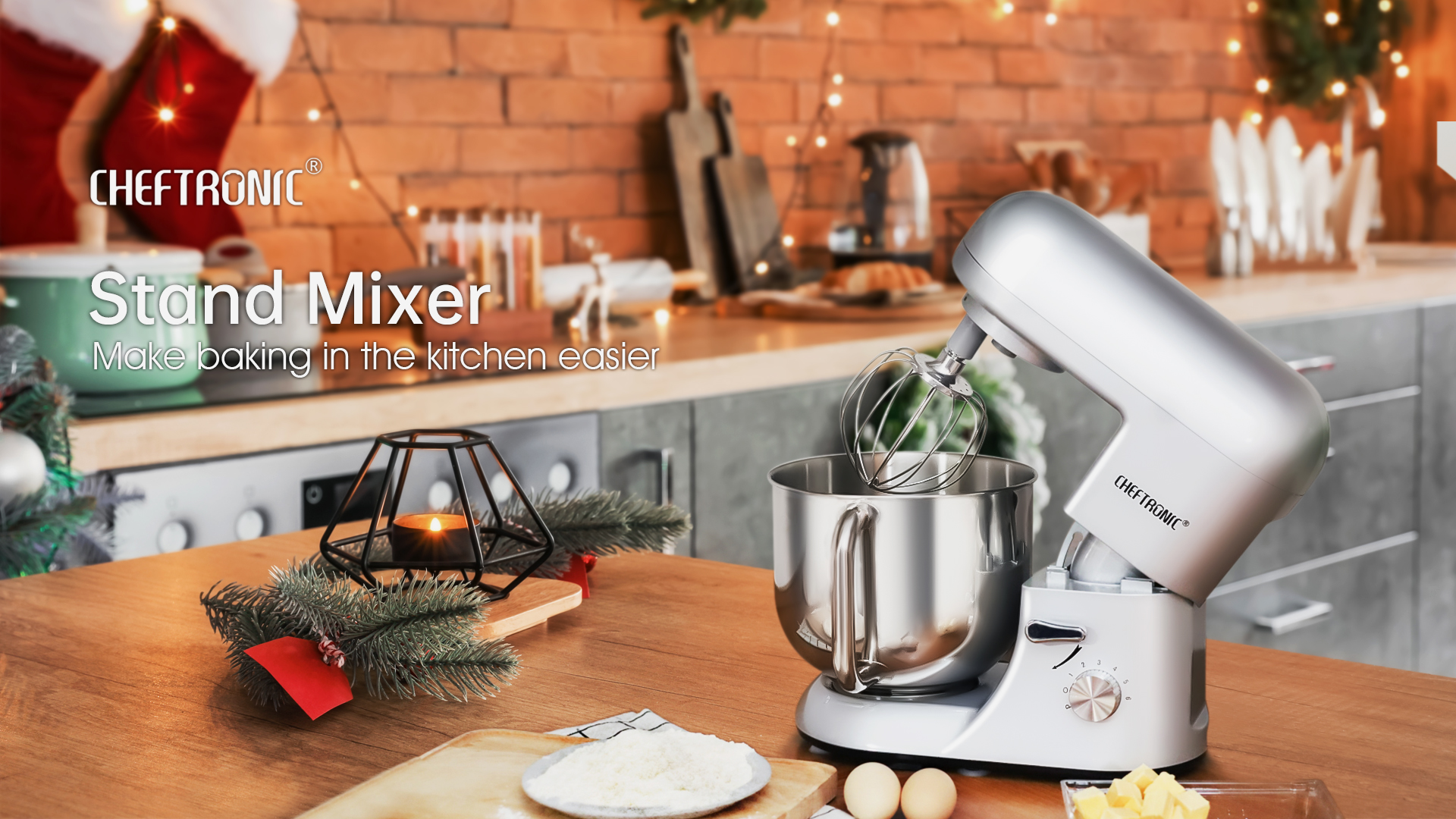 CHEFTRONIC Stand Mixer Tilt-head mixers SM-986 120V/650W 7qt