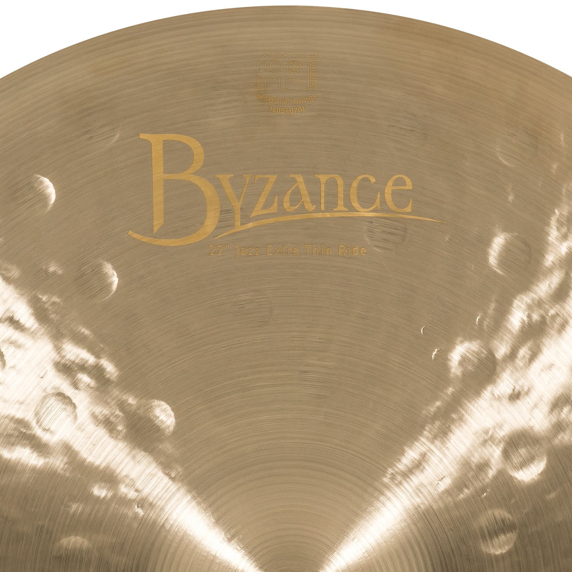 Meinl Cymbals Byzance Jazz Ride Extra Thin 22 Zoll (Video) Schlagzeug Becken (55,88cm) B20 Bronze, Traditionelles Finish (B22JETR)