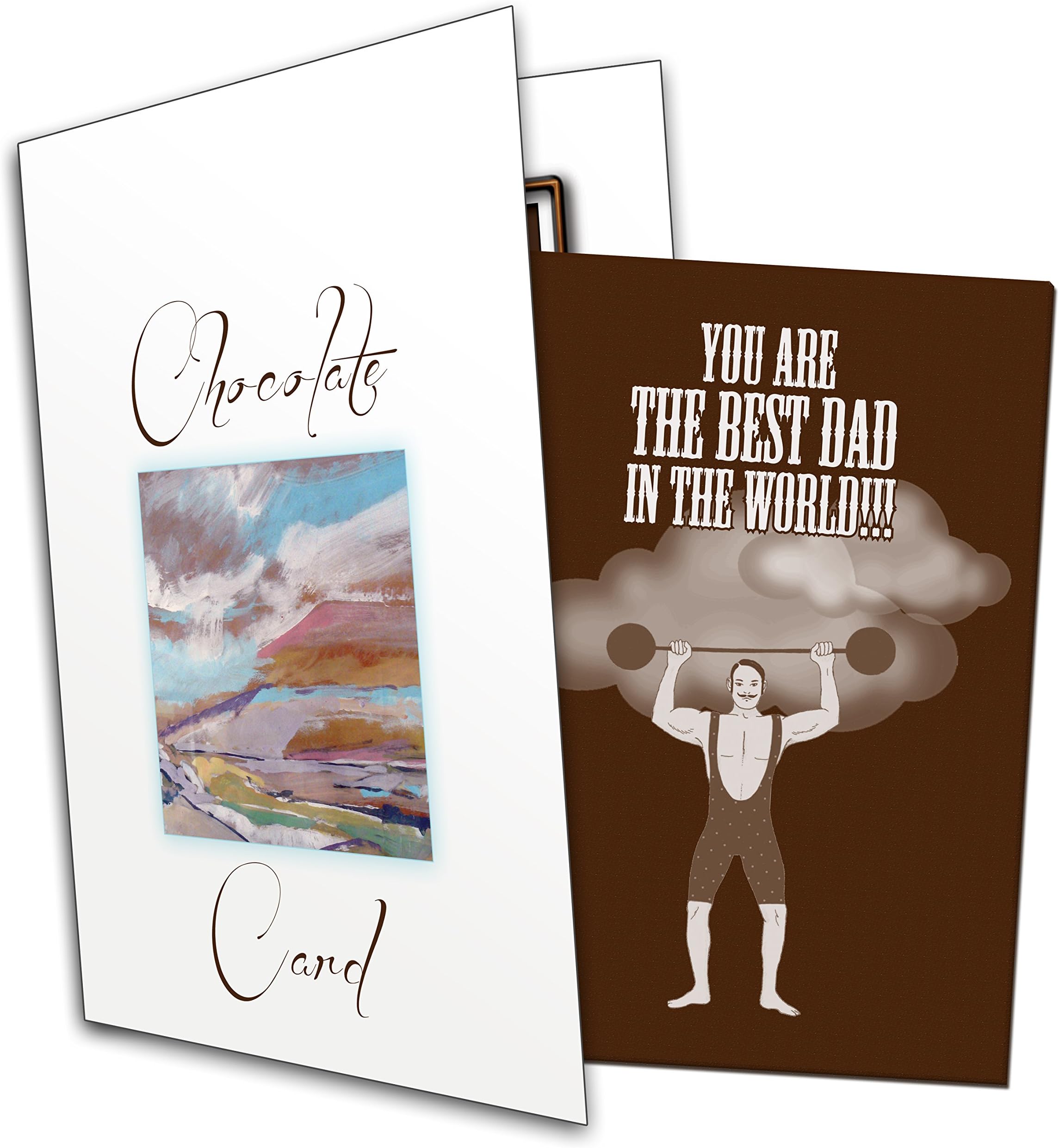 You are The Best dad in The World!!! (Strongman) - Chocolate Greetings Card (80g)