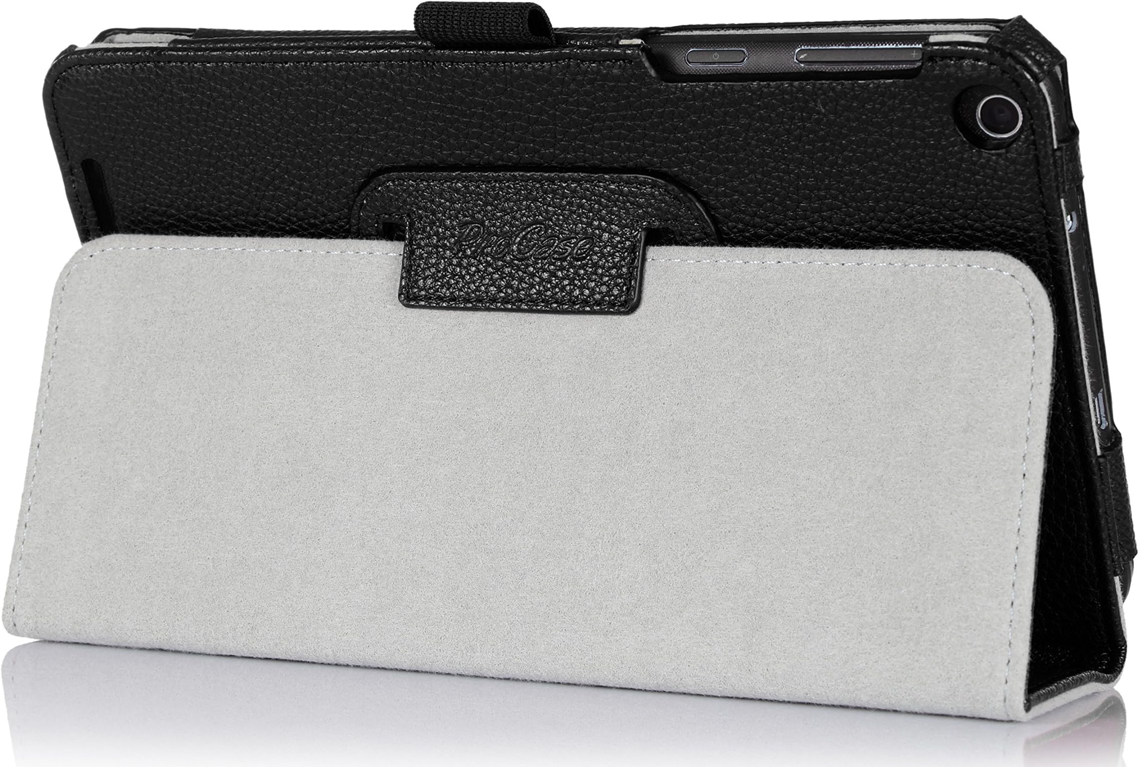 ProCase ASUS MeMO Pad 8 (ME181C) Case with Bonus Stylus Pen - Bi-Fold Stand Cover Case Exclusive for 2014 Version ASUS MeMO Pad 8 inch Tablet (ME181C), with Hand Strap, auto Sleep/Wake -Black