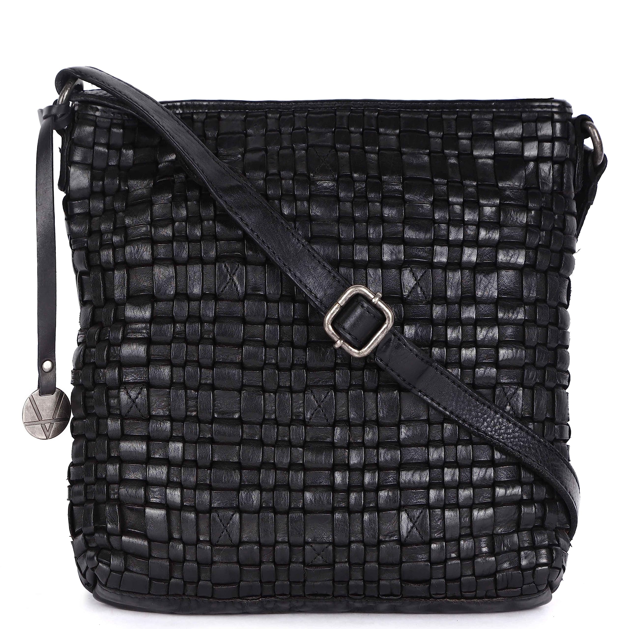 VILENCA HOLLAND Genuine Leather Crossbody Sling Bag for Women, Purse for Women Trendy Casual Office Bag with Adjustable Strap