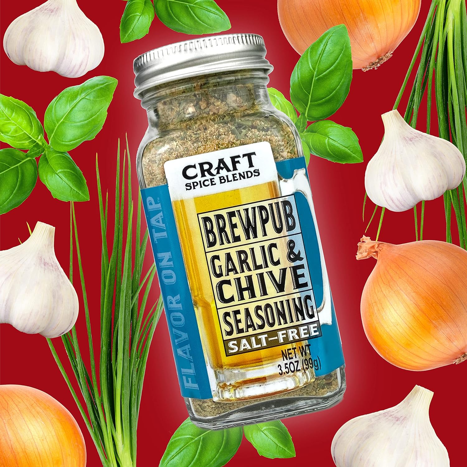 Craft Spice Blends (Brewpub Garlic & Chive Seasoning 2 Pack) | All Natural | Sugar Free | Salt Free | Keto | Zero Calories