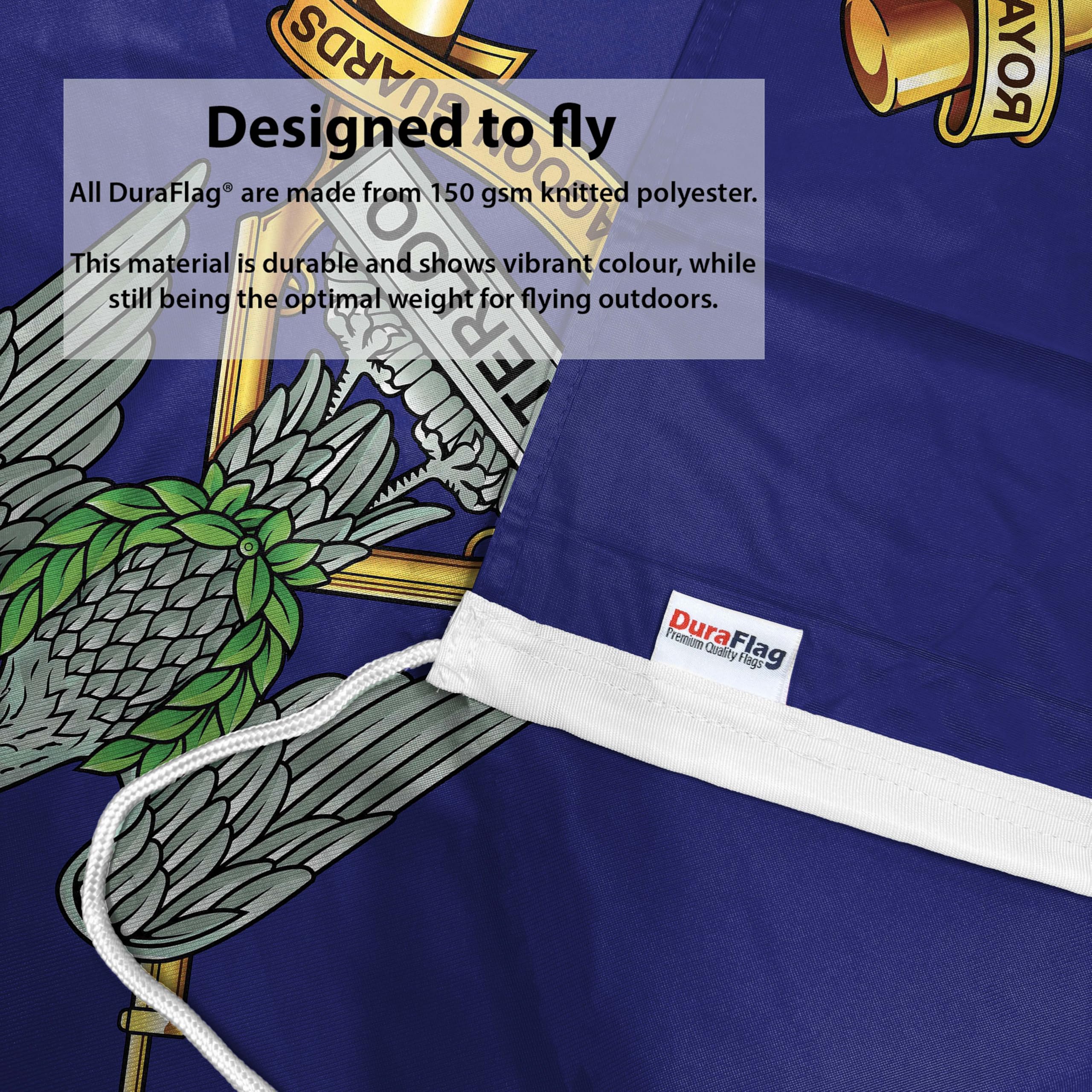 DuraFlag Royal Scots Dragoon Guards 5ft x 3ft Flag Premium Quality With Rope & Toggle Reinforced Stitching 150cm x 90cm British Army Cavalry Regiment Heavy Duty Polyester Weatherproof Fade Resistant - Image 3