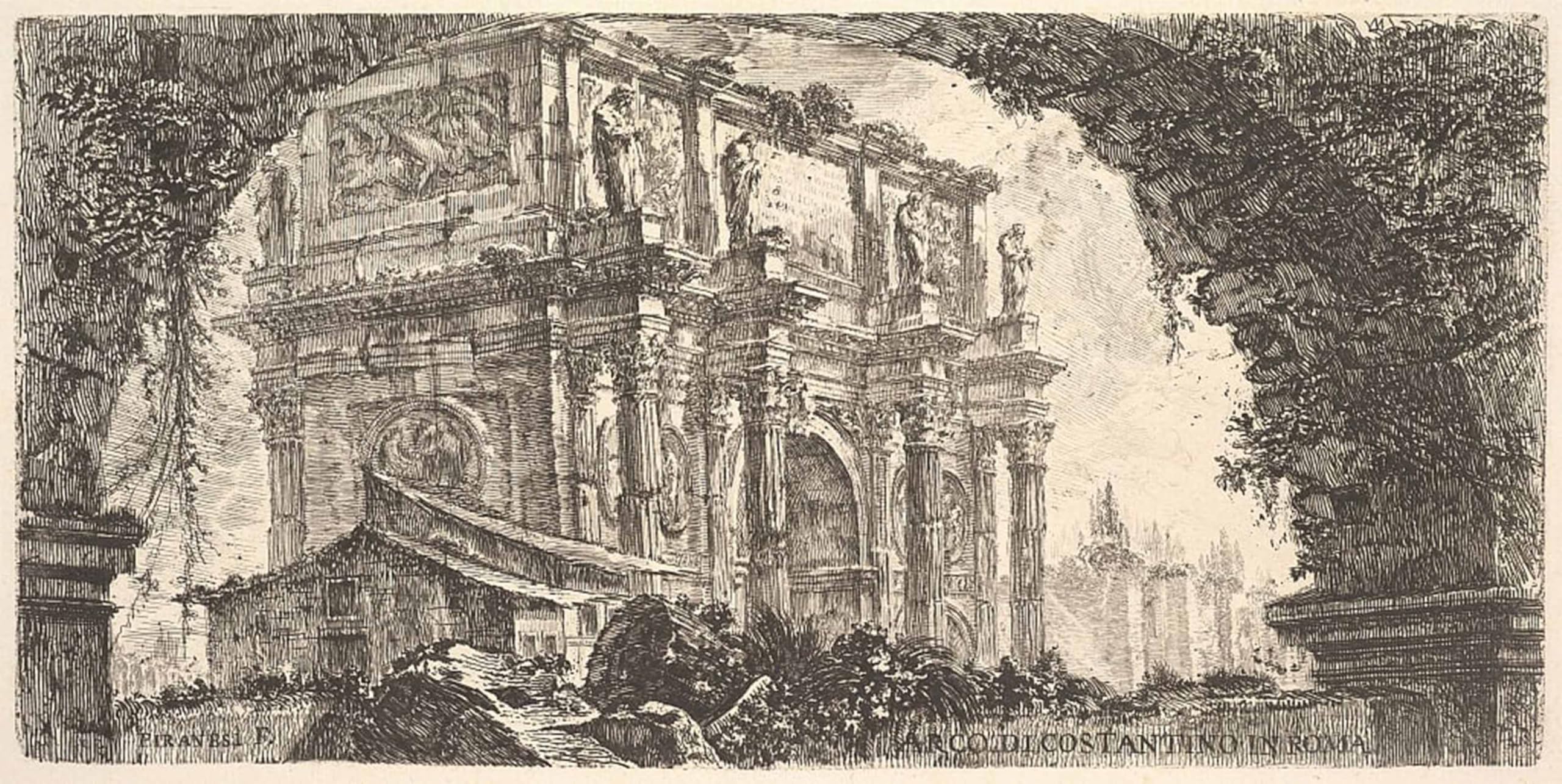 POSTERIIk Famous Print Pop Art Wall Art Graffiti Plate Arch of Constantine Inarco Di Costantino in Roma by Battista Piranesi Art Prints for Home Decor 60x90cm
