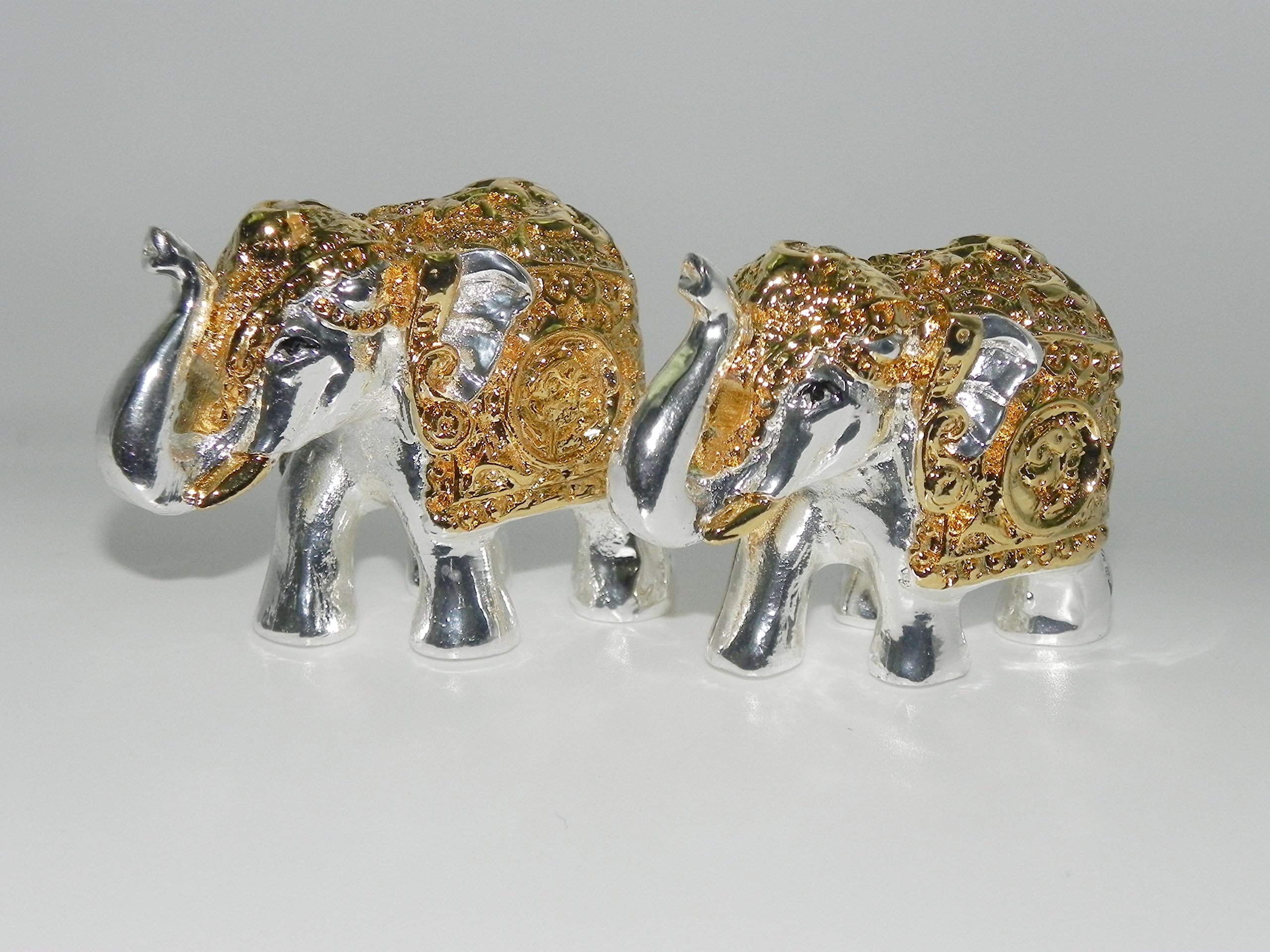 GIFT TREE Metal Lucky Elephant Showpiece (Multicolour, Standard), 1 Piece 1