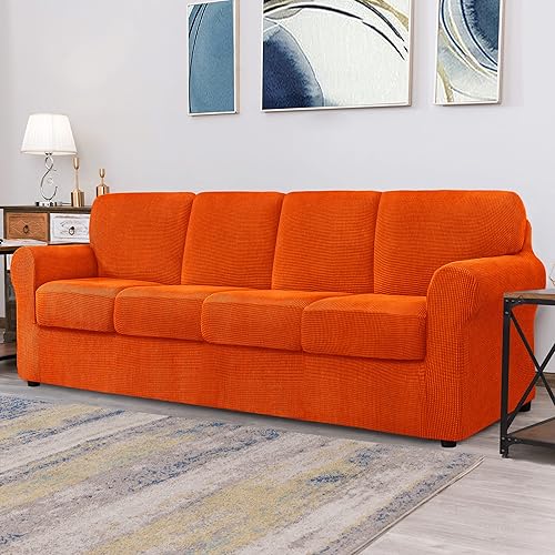 Vista 147 de CHUN YI - Funda elástica para sillón (3 piezas), funda para sofá de 1 plaza con un respaldo y cojín separado con banda elástica, tela jacquard