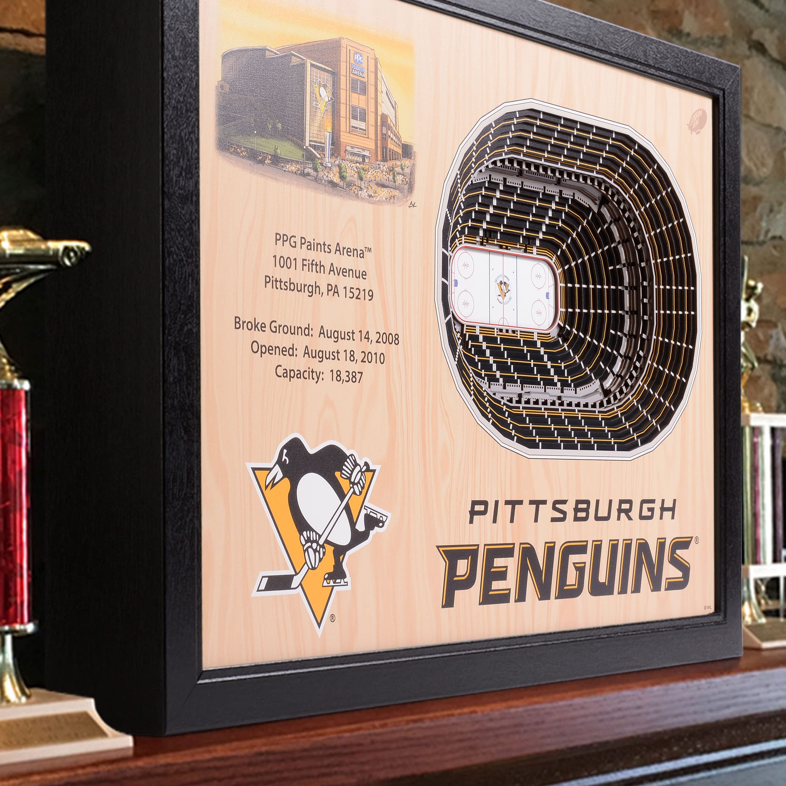 YouTheFan NHL Pittsburgh Penguins 25-Layer StadiumViews 3D Wall Art - PPG Paints Arena