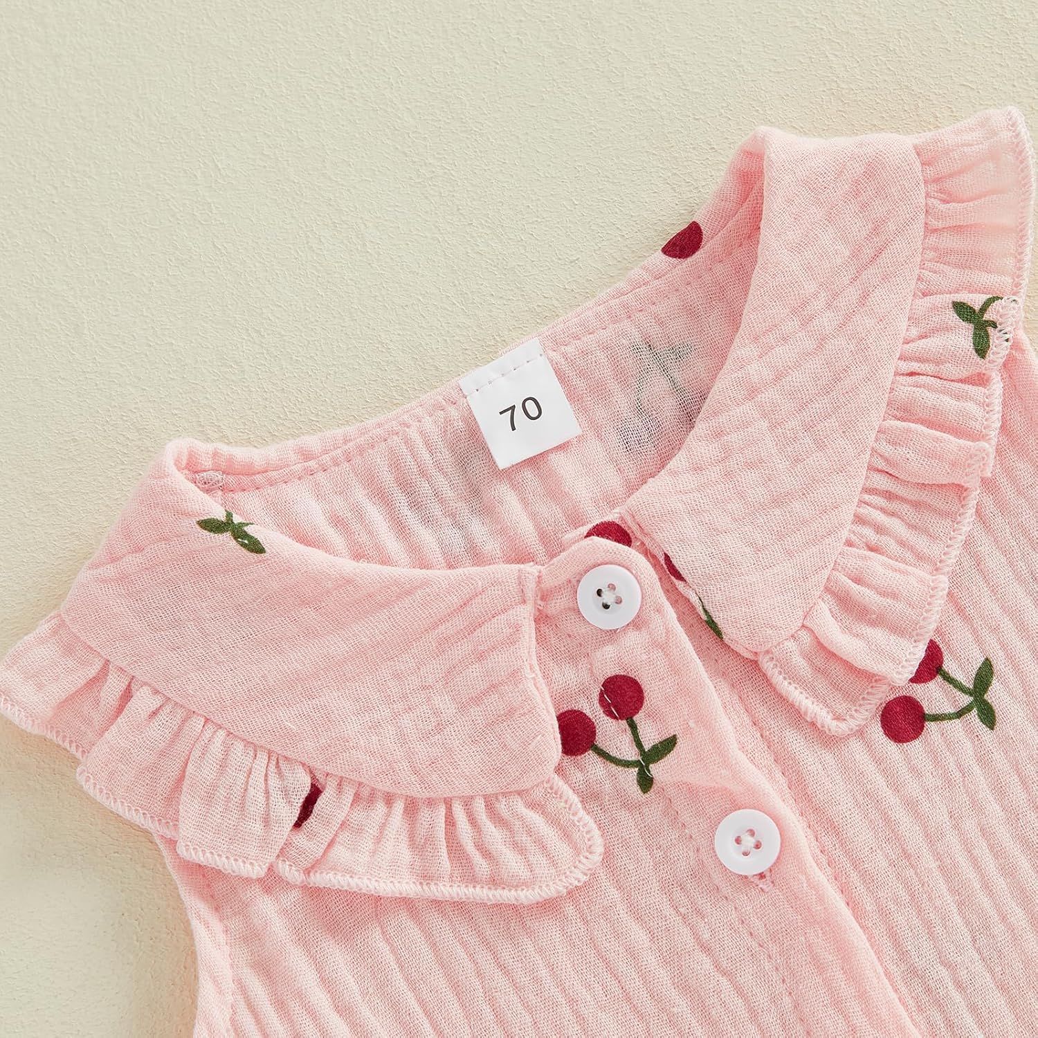 Hnyenmcko Toddler Baby Girl Summer Outfits Pleated Doll Collar Sleeveless Ruffle Top + Elastic Waist Shorts Set 6M-5T - Image 5