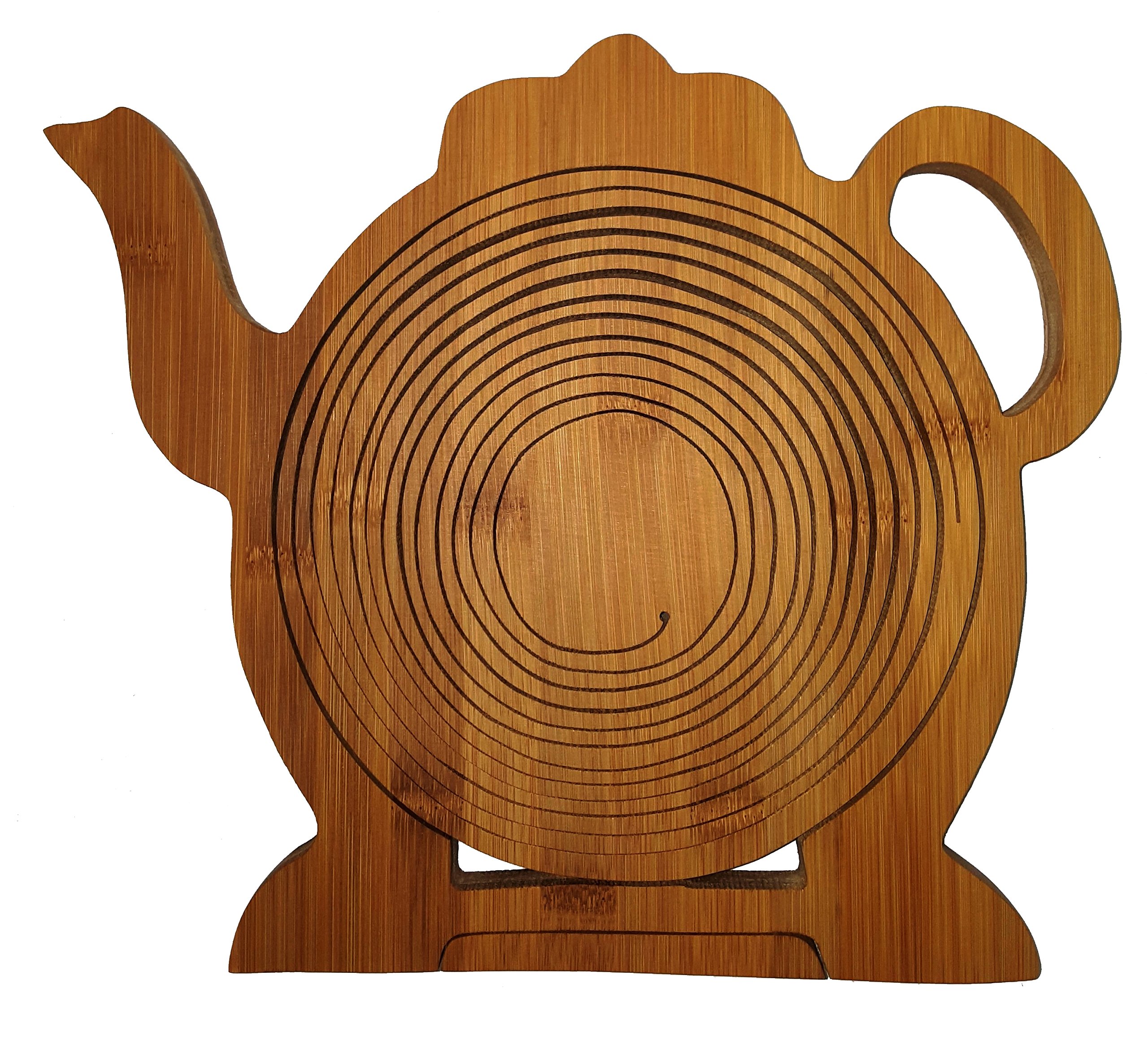 Cestino Pieghevole In Bambù CleanPrince 30x30 Cm - Ciotola Decorativa Per Frutta E Verdura, Ideale Come Sottopentola O Portapane, Design A Uva, Risparmio Spazio - 5