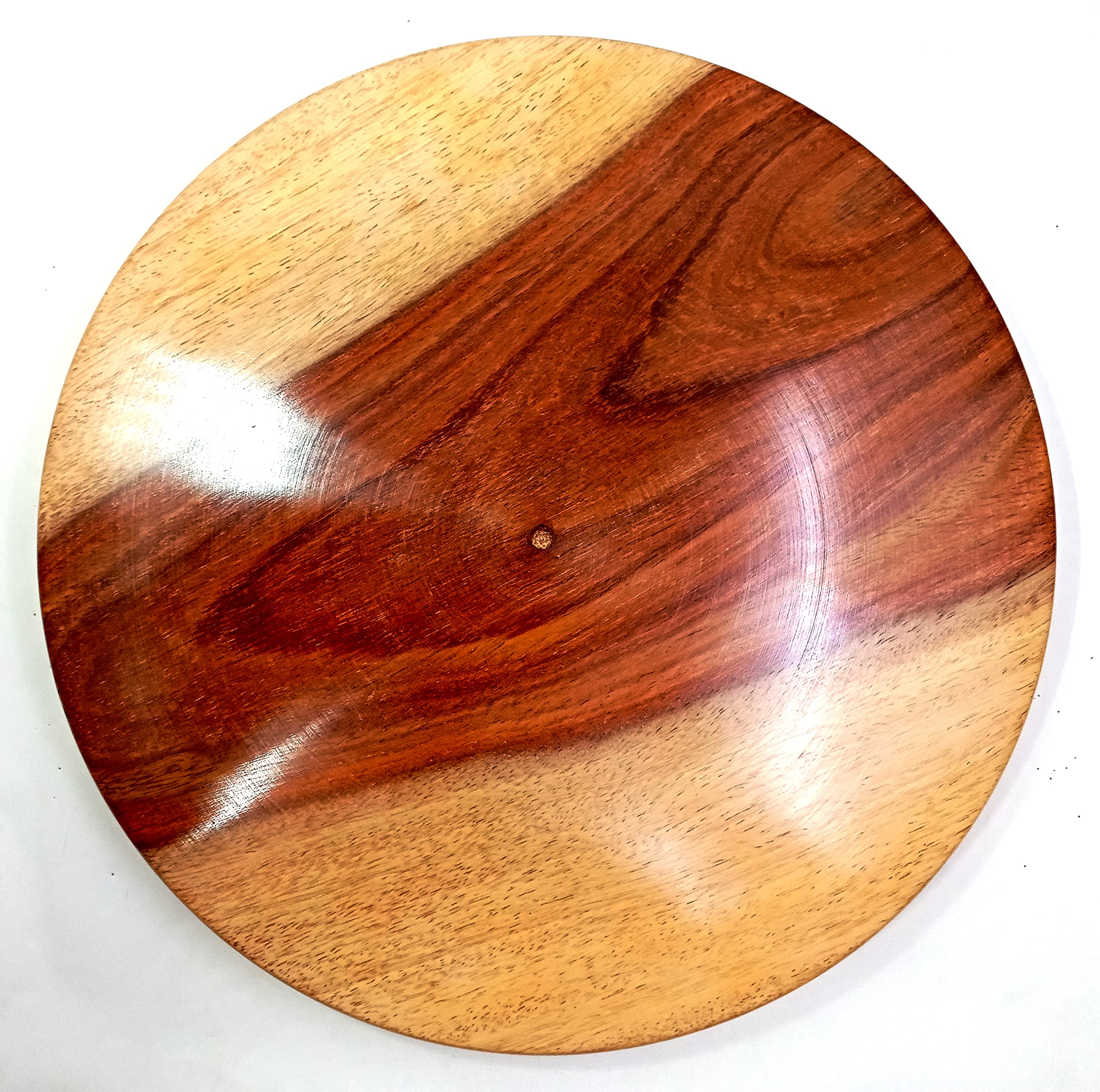 URBAN HAAT Handcafted Sheesham Wood Single Piece Chakla/Marble Roti Maker/Marble Rolling Board (10 in)