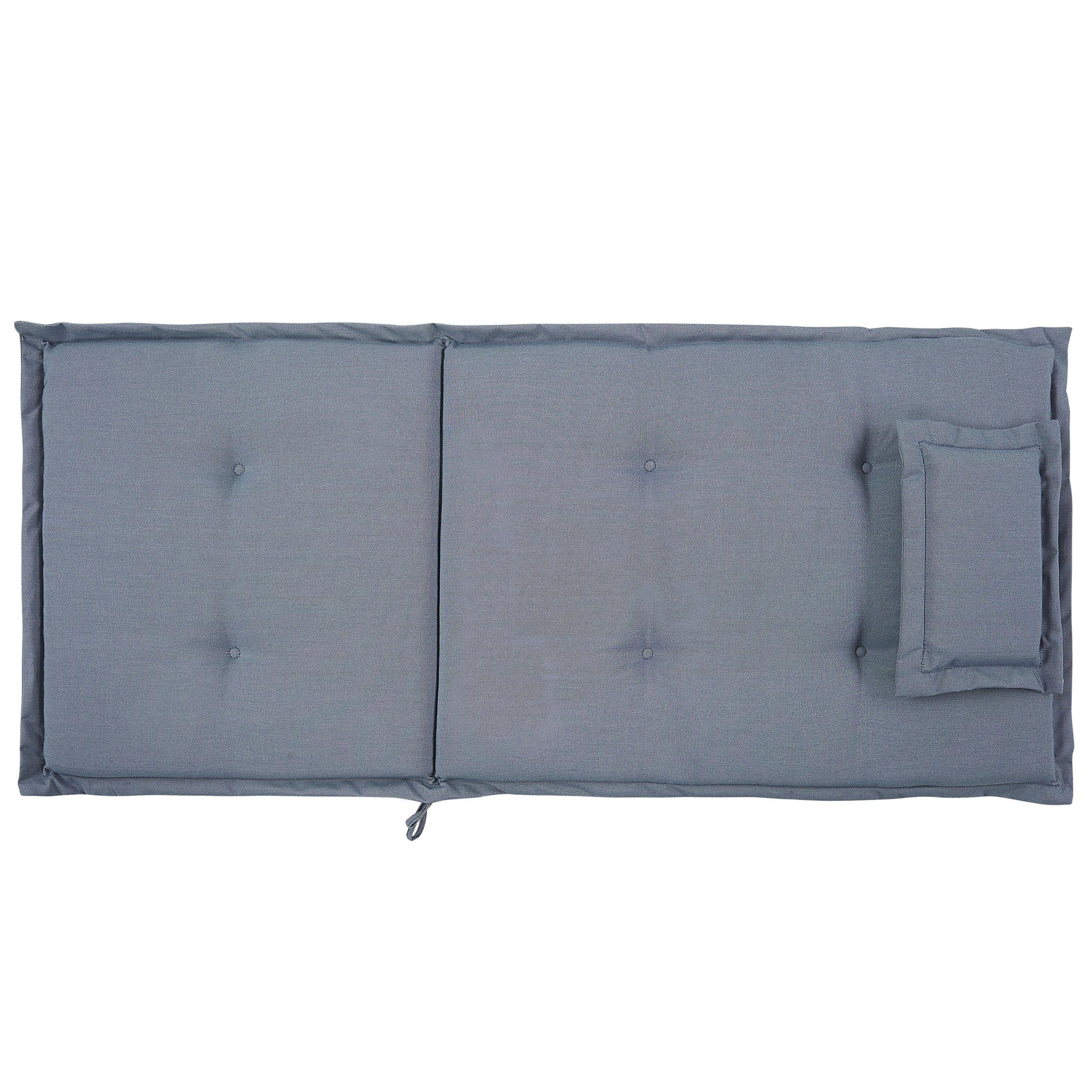 Beliani Lot de 2 Coussins d'Assise en Tissu Bleu et Mousse pour Extérieur à Fixation Java/Amantea