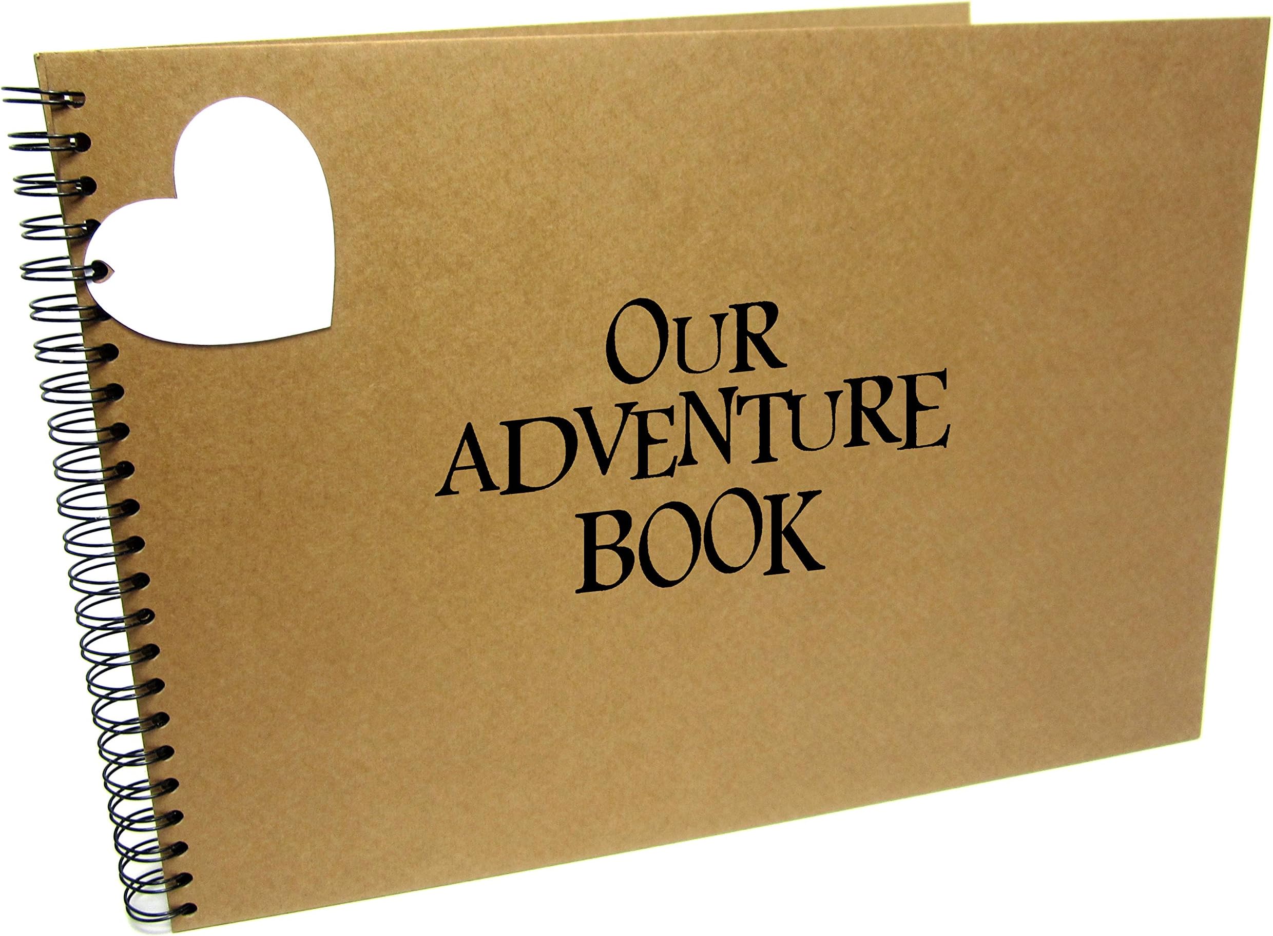 A3/XL Square Our Adventure Book, UP, Scrapbook, Card Pages, Photo Album, Keepsake, Landscape (A3 (Black Pages))