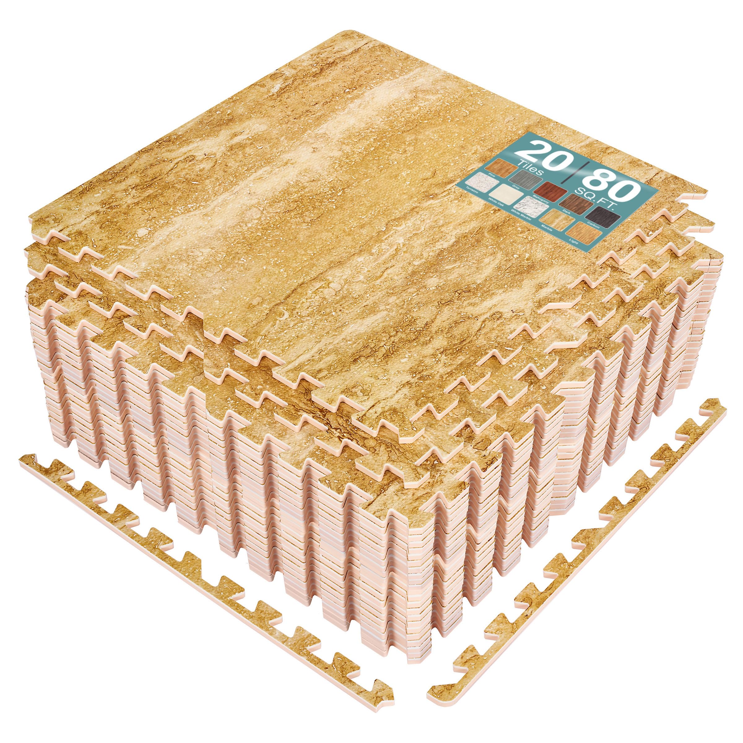 Sorbus 80 Sq. Ft. Wood Grain Foam Tiles