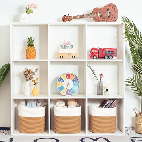 Miniatura 2 de MINTWOOD Design Paquete de 3 cubos de almacenamiento de 11 x 11 pulgadas, organizador de cubos de almacenamiento tejidos, organizador de armario,