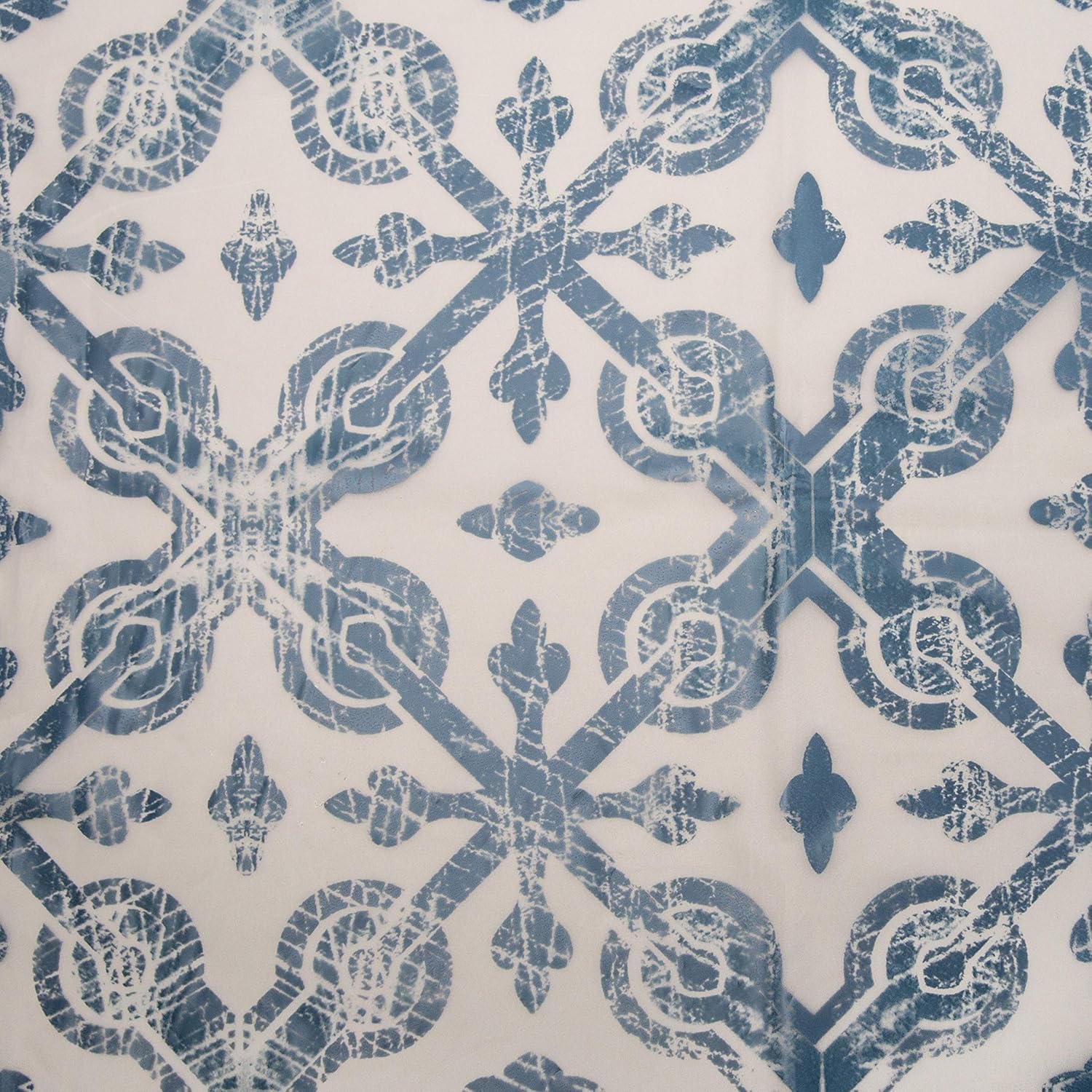 Blue Geometric Vinyl and PEVA Shower Curtain, 70" x 72"