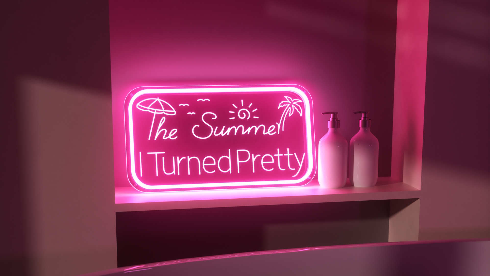 Insegna Luminosa LED The Summer I Turned Pretty Per Camera Da Letto - Decorazione Murale Estetica Con Luci Ice Blue E Dimmer, 40x22cm - 6