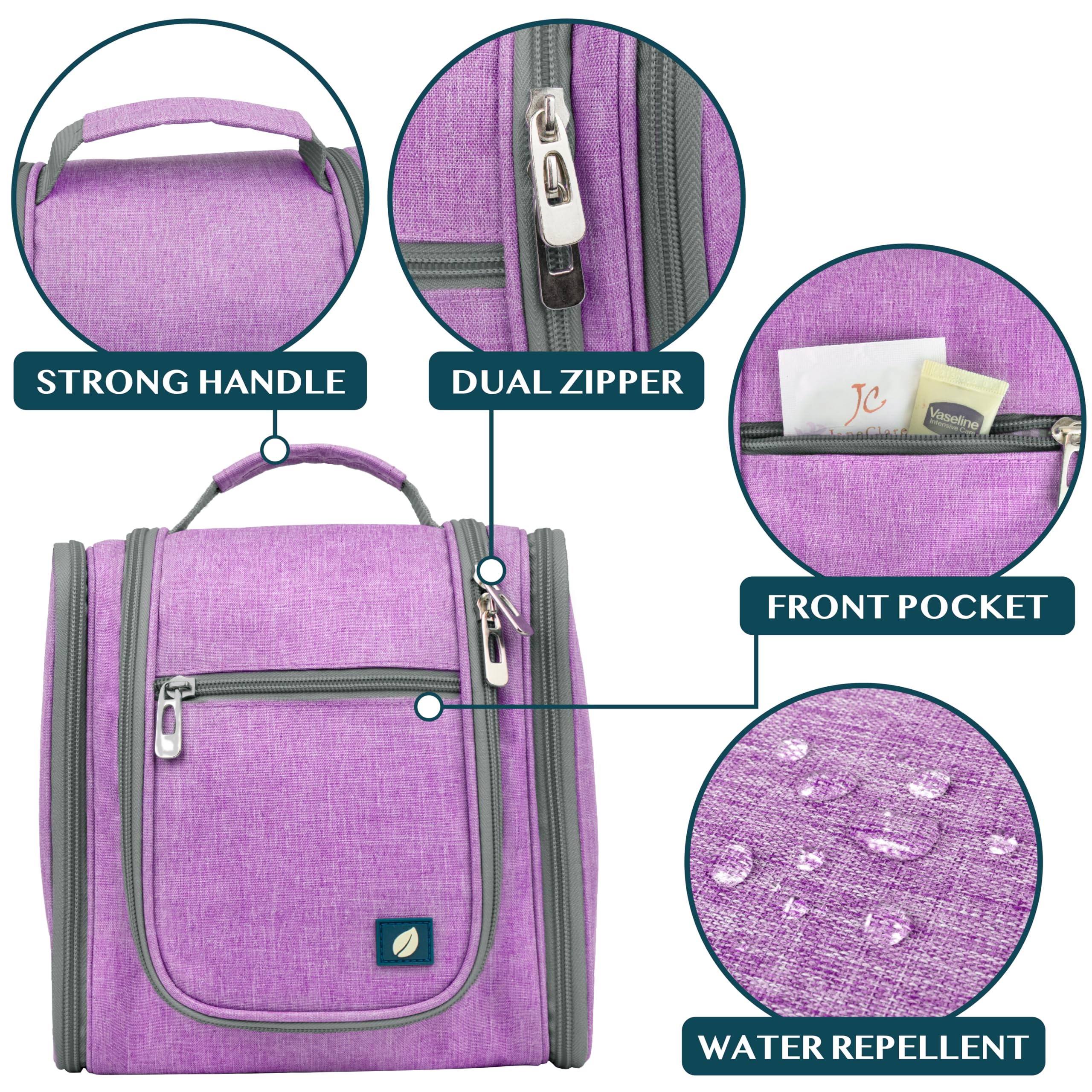 PAVILIA Bolsa de Aseo Colgante de Viaje para Mujeres y Hombres | Kit Organizador de artículos de tocador para baño para Maquillaje | Kit de higiene Dopp Kit para Ducha de Afeitado