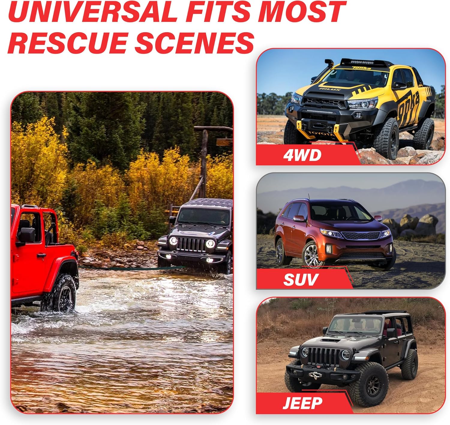 TYT Synthetic Winch Rope Kit - 1/2" x 92' with 32000 lbs Strength, Protective Sleeve, Heavy Duty Hook and Safety Pull Strap for Off-Road 4x4 Vehicles, Trucks (Black) - Image 7