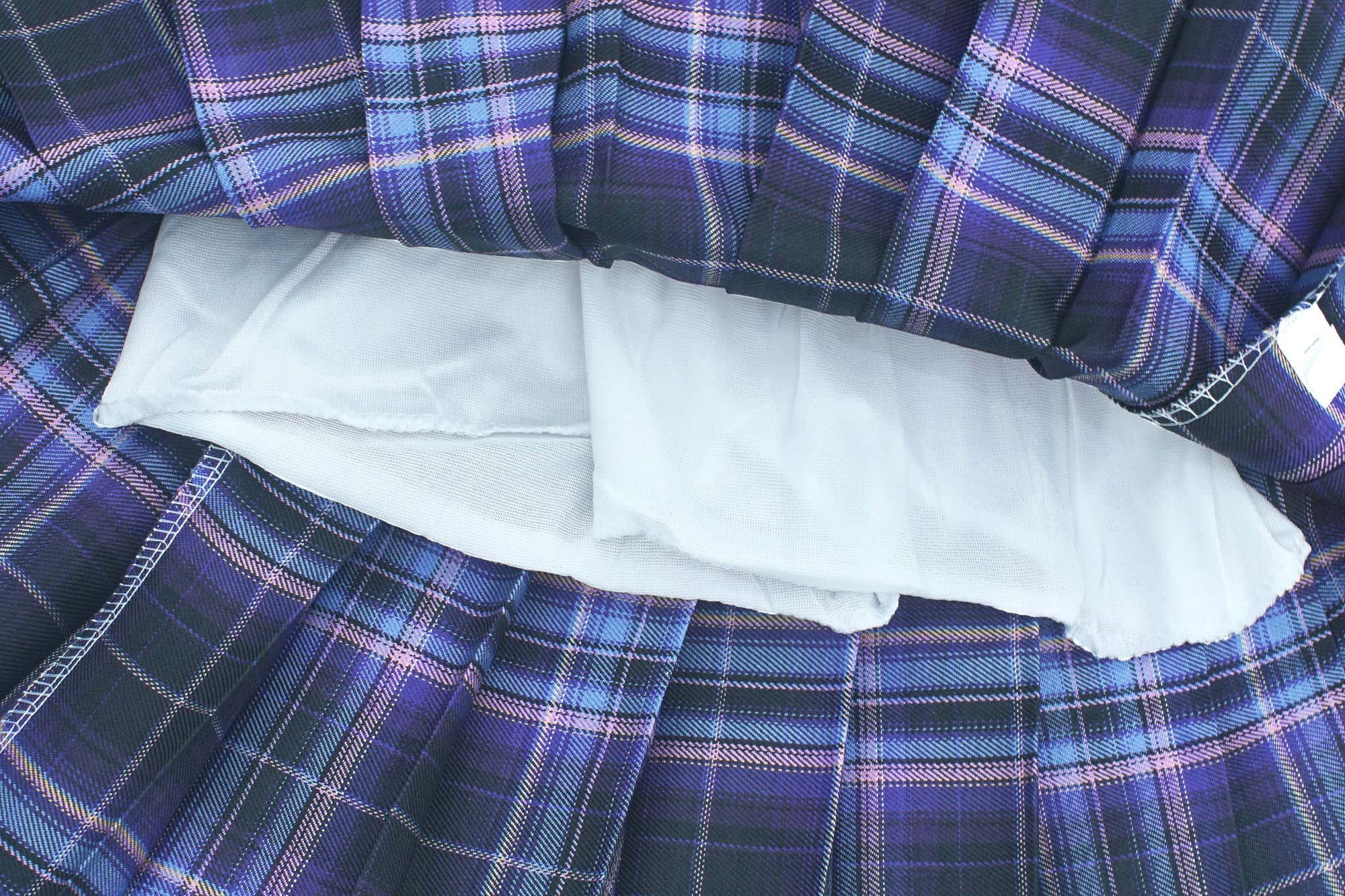 Falda plisada a cuadros para niñas con pantalones cortos interiores de cintura alta elástica para uniforme escolar Mini JK
