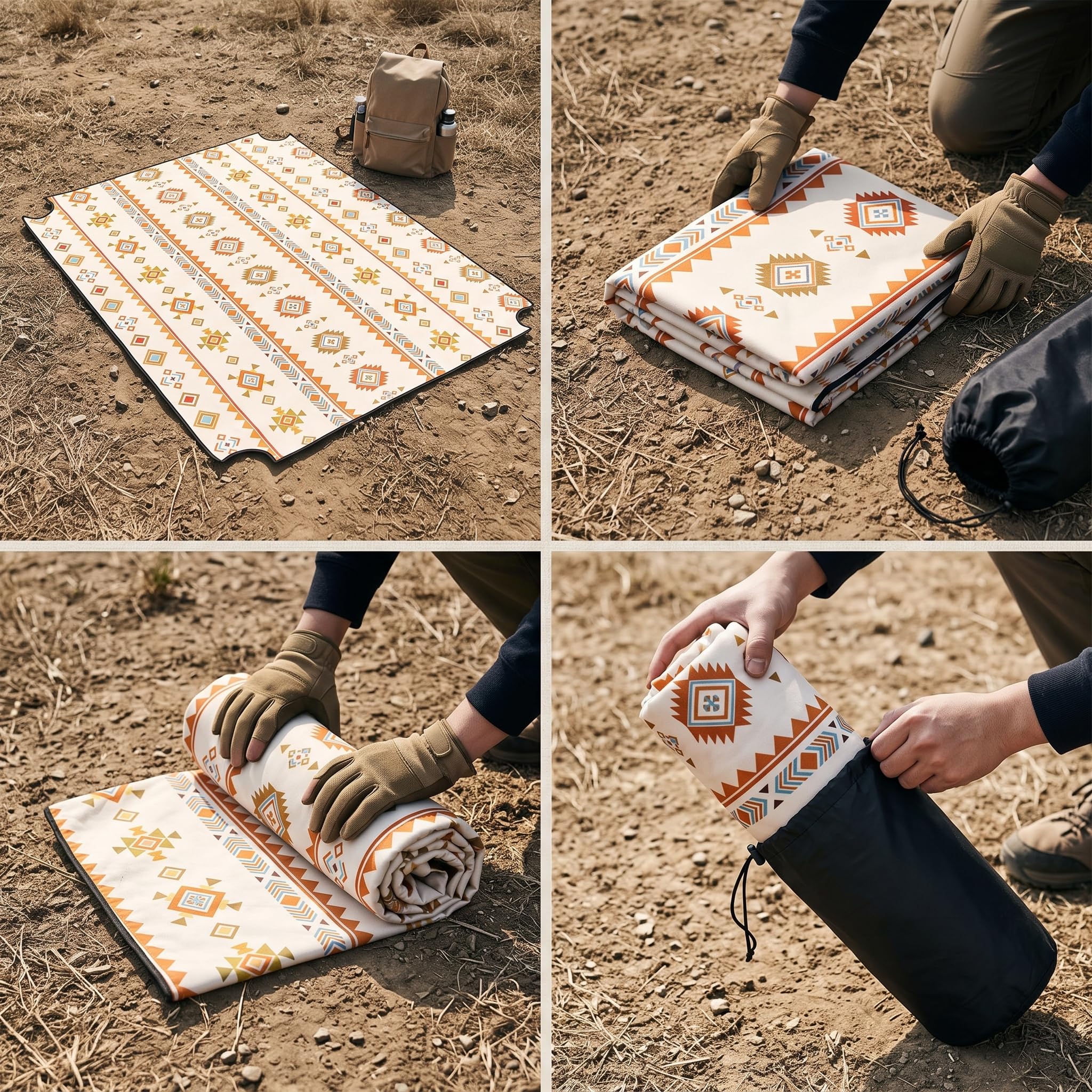 Tappetino da campeggio e coperta da picnic impermeabile per esterno, campeggio per tutte le stagioni