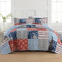 Vista 23 de Secgo - Juego de edredón Queen para cama - 100% algodón, edredón tamaño Queen, colcha burdeos (90 * 98 pulgadas) con 2 fundas de almohada, colcha