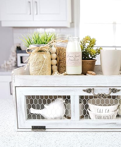 Miniatura 6 de Felt Creative Home Goods Organizador de estantería de alambre de pollo de granja - Armario de almacenamiento decorativo de despensa de cocina -