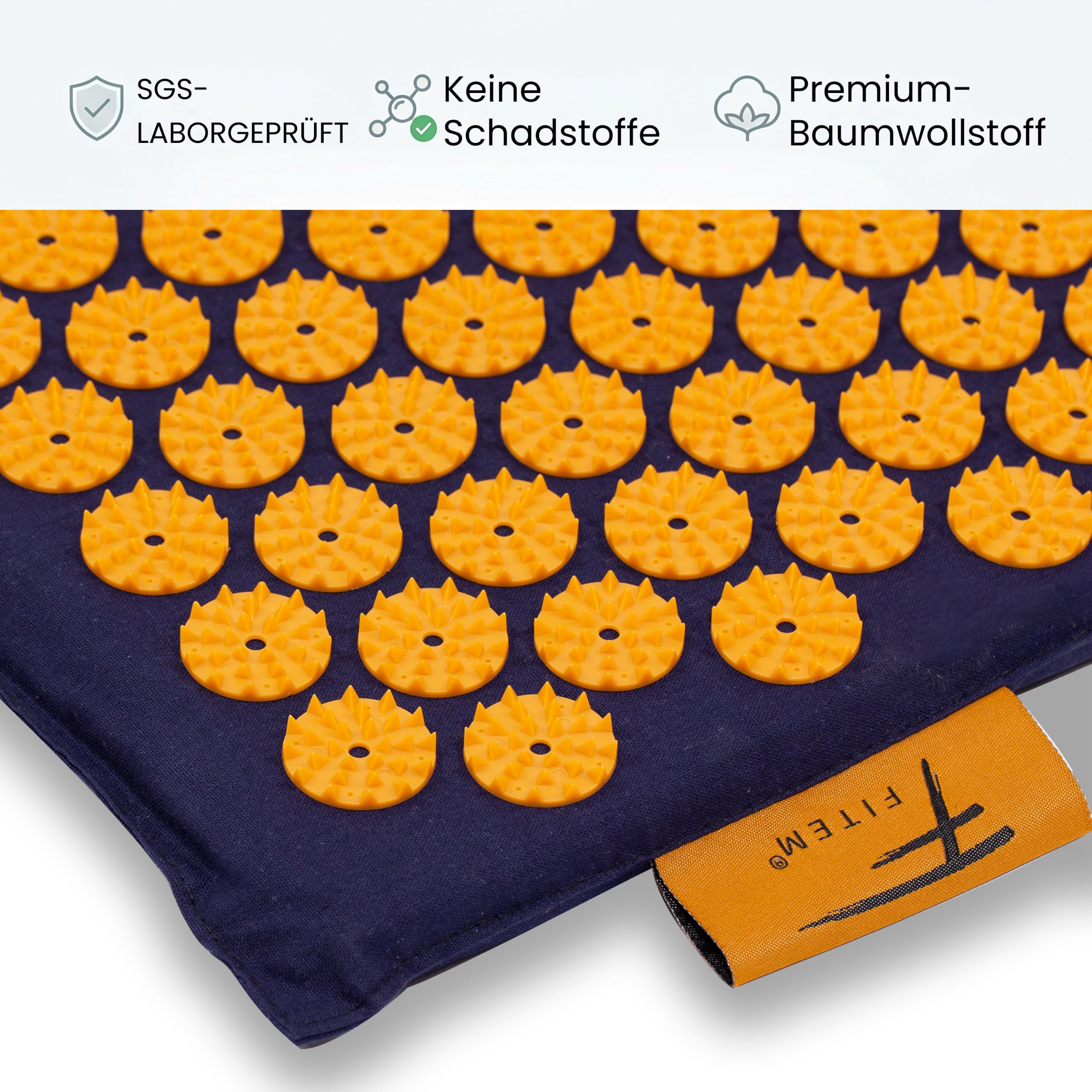 Fitem Akupressur-Set mit Matte, Kissen, Tasche und Massageball, lindert Rücken- und Nackenschmerzen, fördert Muskelentspannung, Massage, Entspannung und Wohlbefinden zu Hause