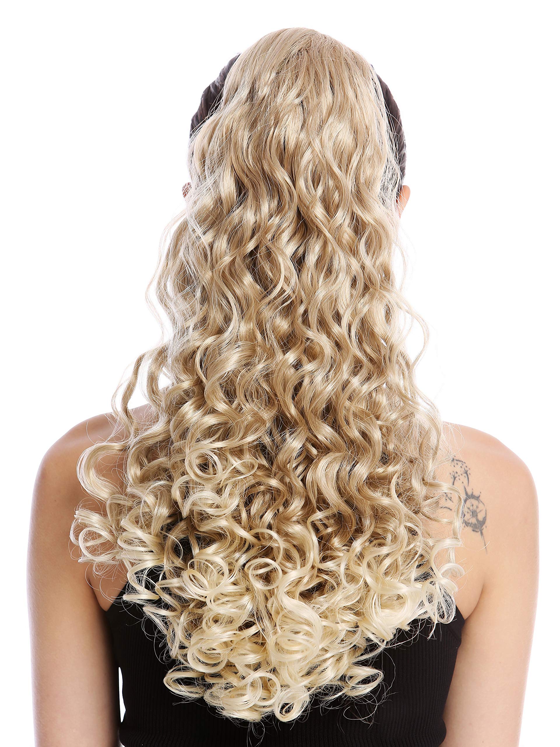 WIG ME UP - 19AXL-V-15BT613 Ponytail Hairpiece Extensions very long voluminous curled curls dark blond platinum highlights tips 20inch - Image 2