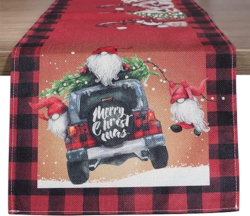 Celepaty Home Camino de mesa de lino 13 x 72 pulgadas de tela de lino puro con punto de dobladillo para cocina decoración de mesa de comedor para