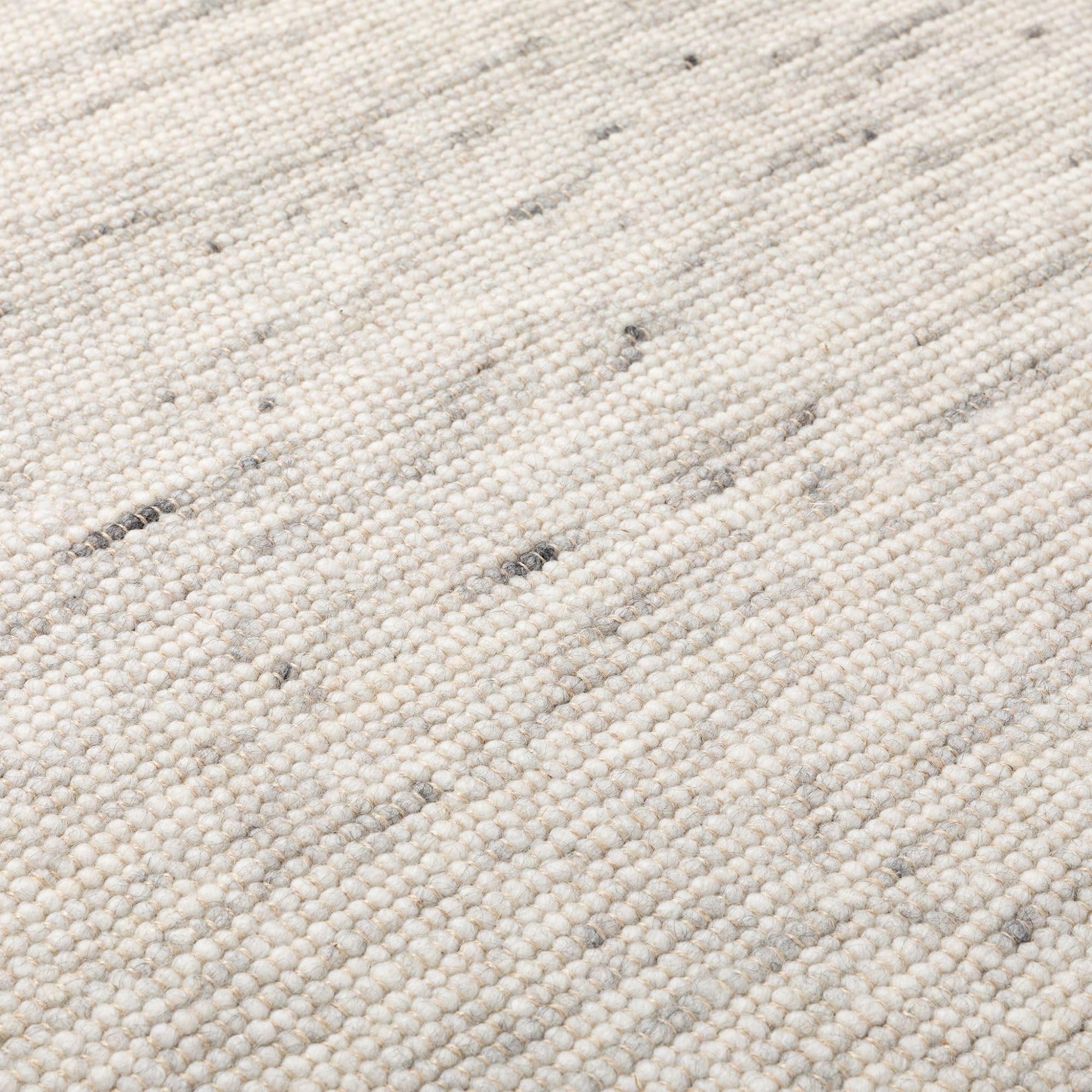 Steffensmeier Handweb Teppich Paros | gewalkte Schurwolle | Grau, handgewebt, Größe: 160x230 cm
