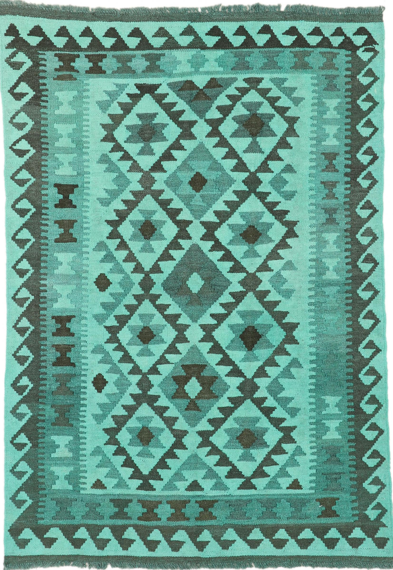 Kilim afghan tissé à la main tapis d'Orient en pure laine chromatique