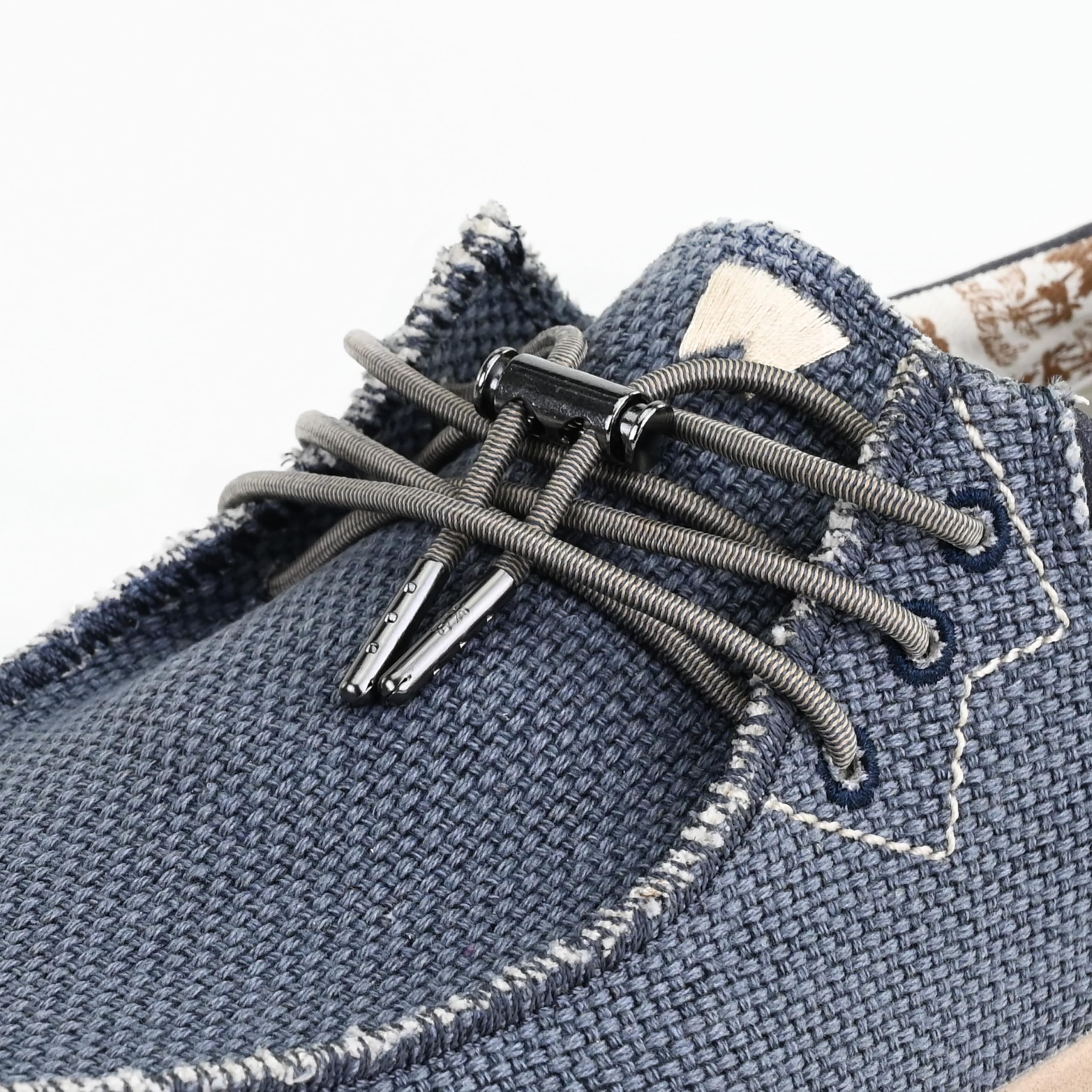 Kickback Haven Mocassini Slip‑On Uomo Stile Sneaker – Scarpe Casual in Canvas, Lino o Mesh Elasticizzato con Lacci Elastici Regolabili, Comode ed Eleganti per l’Estate Quotianiana
