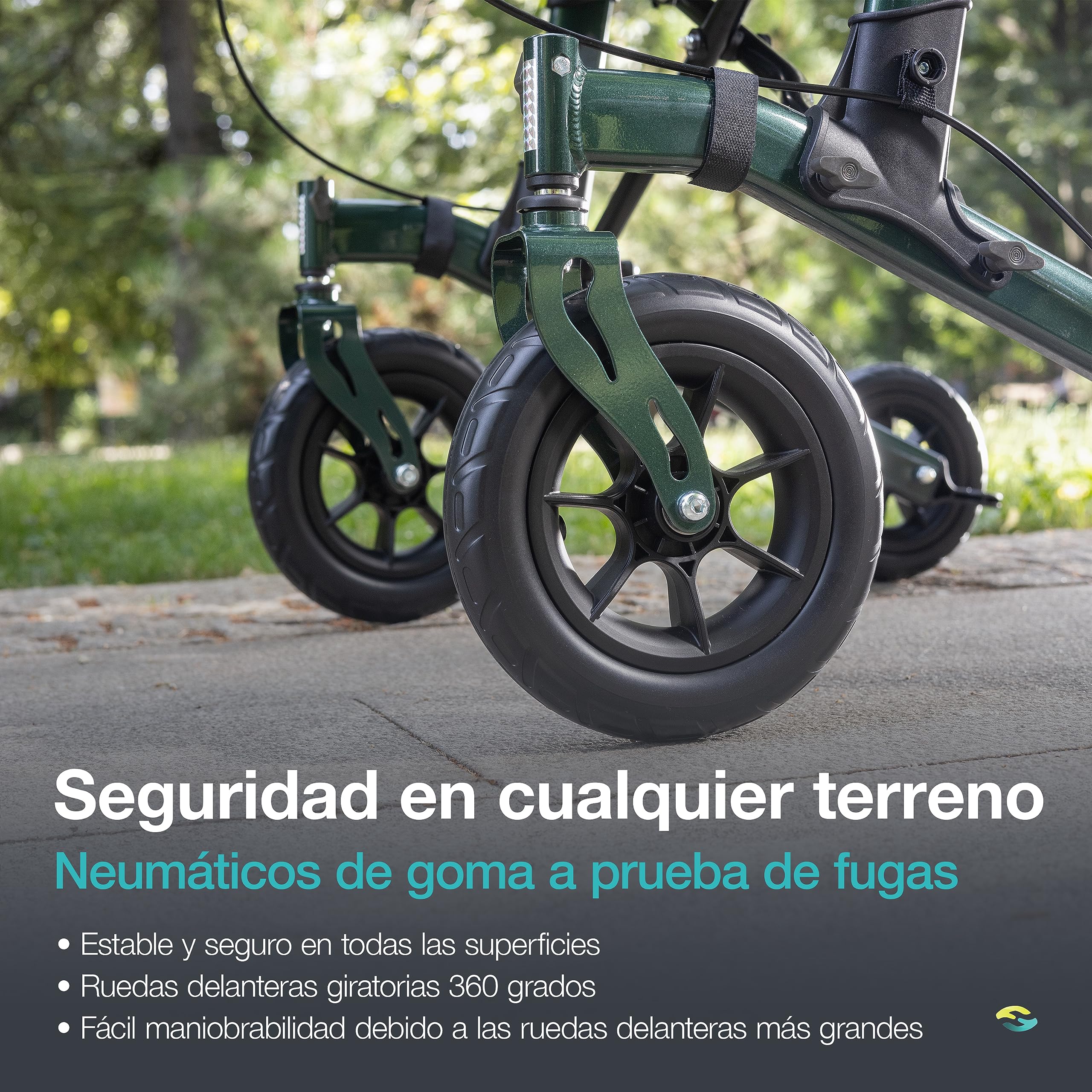 Helavo Andador para Exteriores con Apoyabrazos Acolchados - Andadores con Ruedas de Caucho para Uso al Aire Libre - Máxima Movilidad y Comodidad en Exteriores