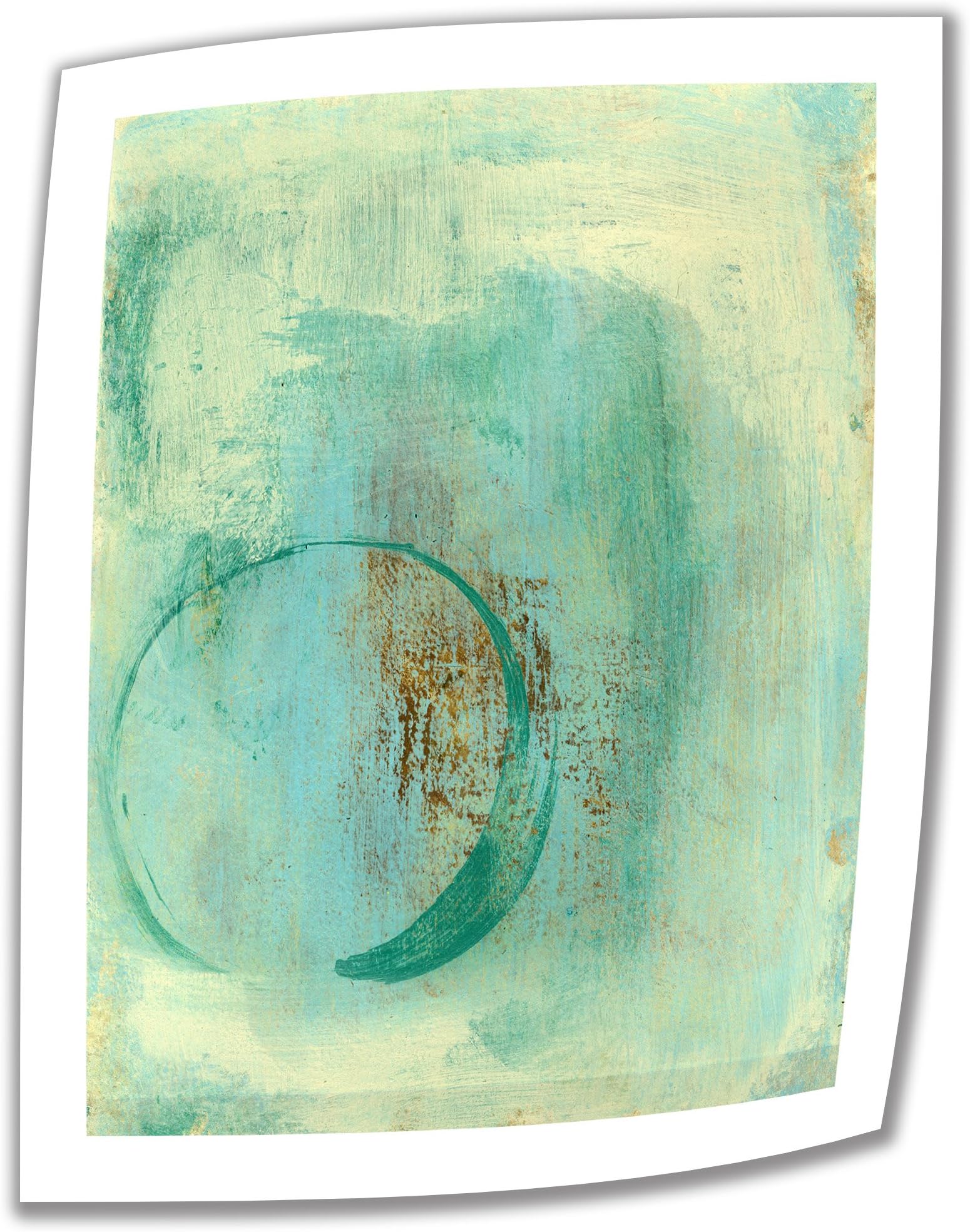 Art Wall Teal Enso 18 by 14-Inch Unwrapped Canvas Art by Elena Ray with 2-Inch Accent Border