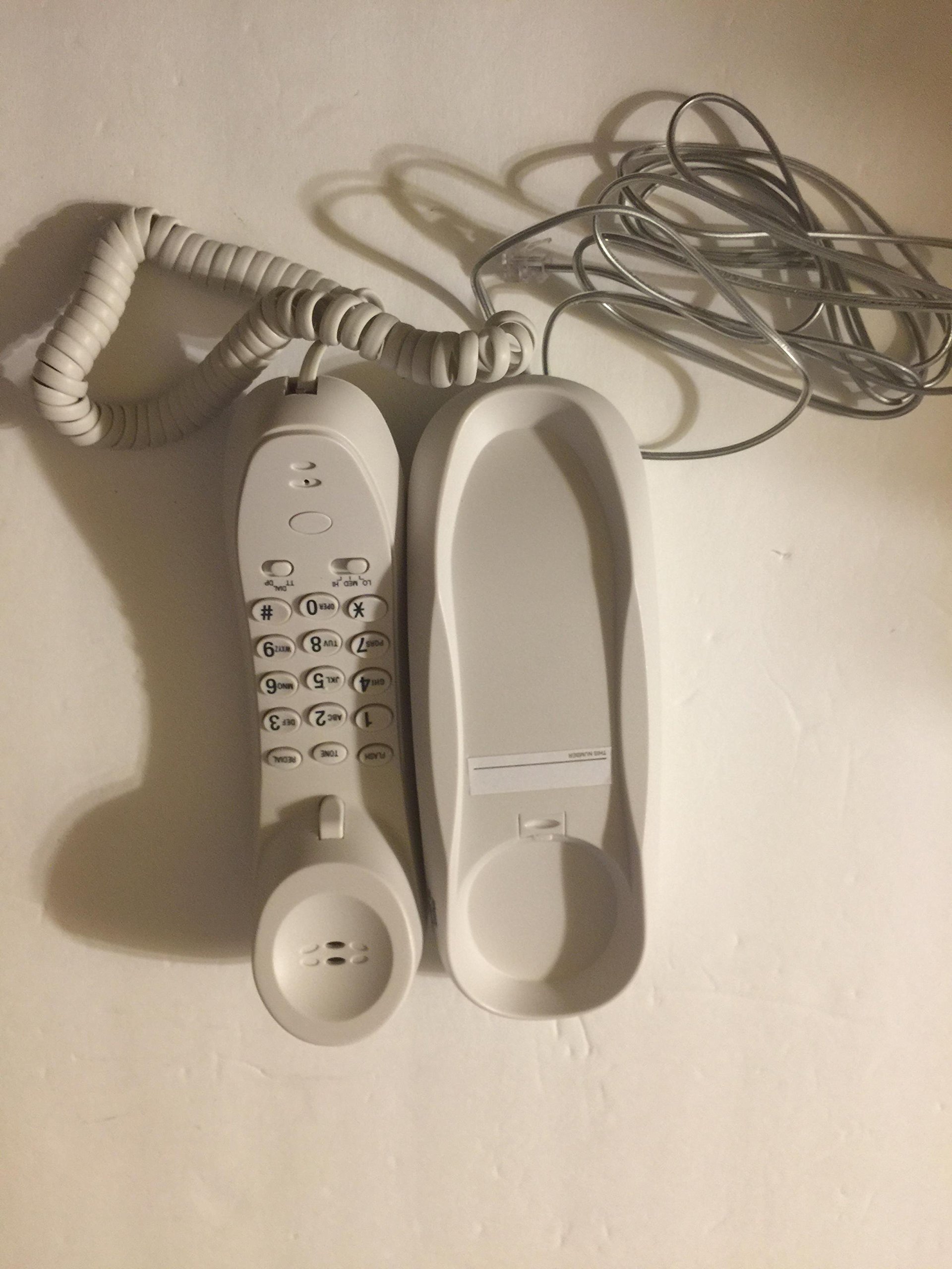 at&t 205 trimline corded basic phone, white