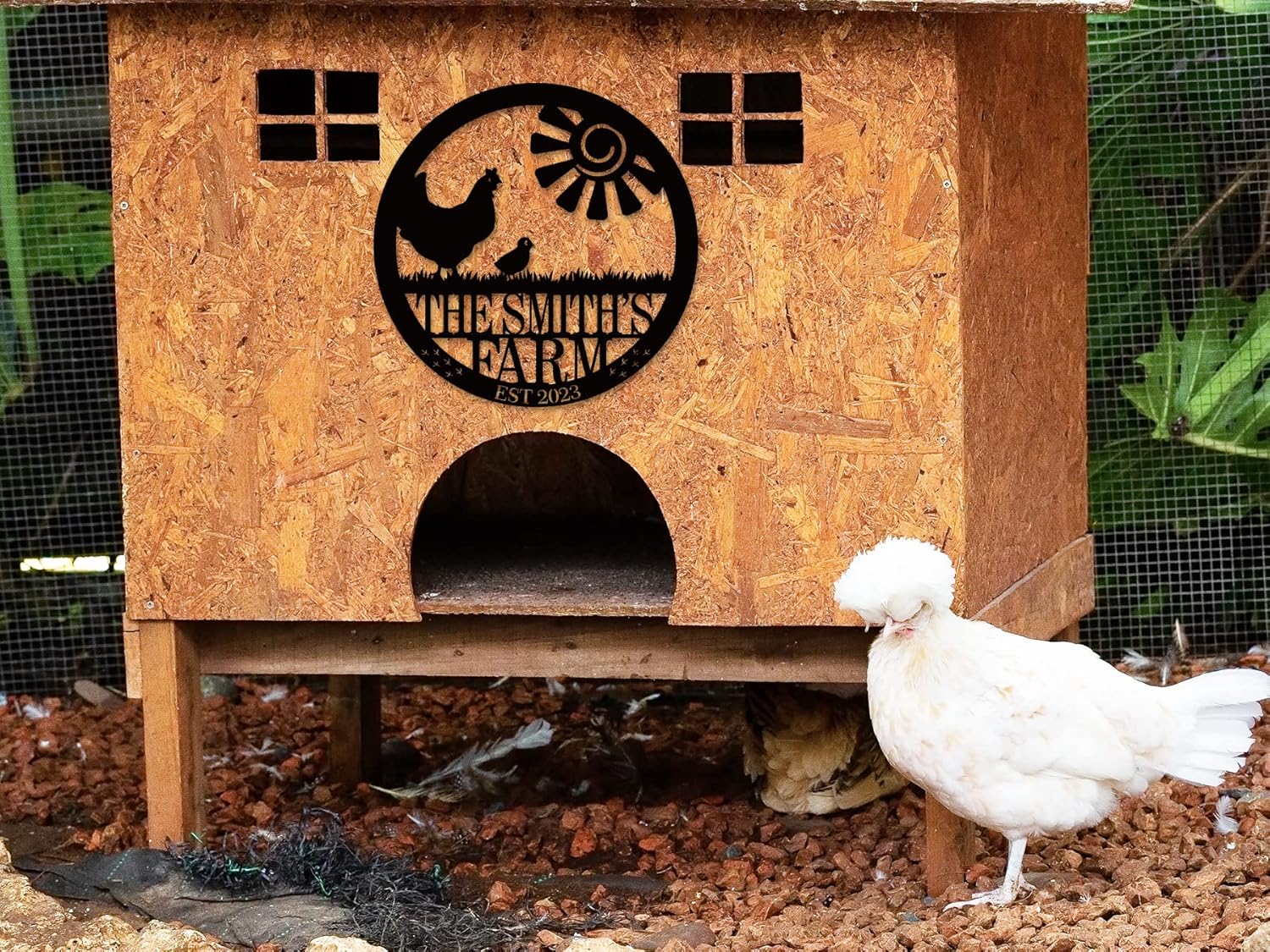 Custom Chicken Coop Signs Outdoor, Chicken Signs for Coop Funny Outdoor, Personalized Chicken Farm Sign
