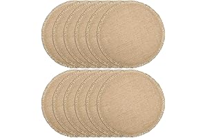 FunWheat Round Burlap Placemats