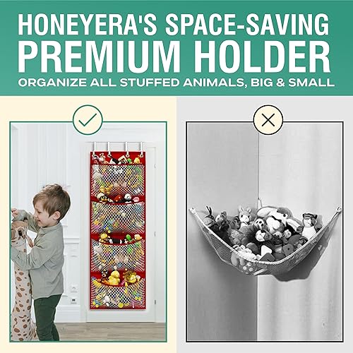 Miniatura 3 de Honeyera Almacenamiento para animales de peluche  Organizador sobre la puerta para rellenos, accesorios de bebé y almacenamiento de peluches de