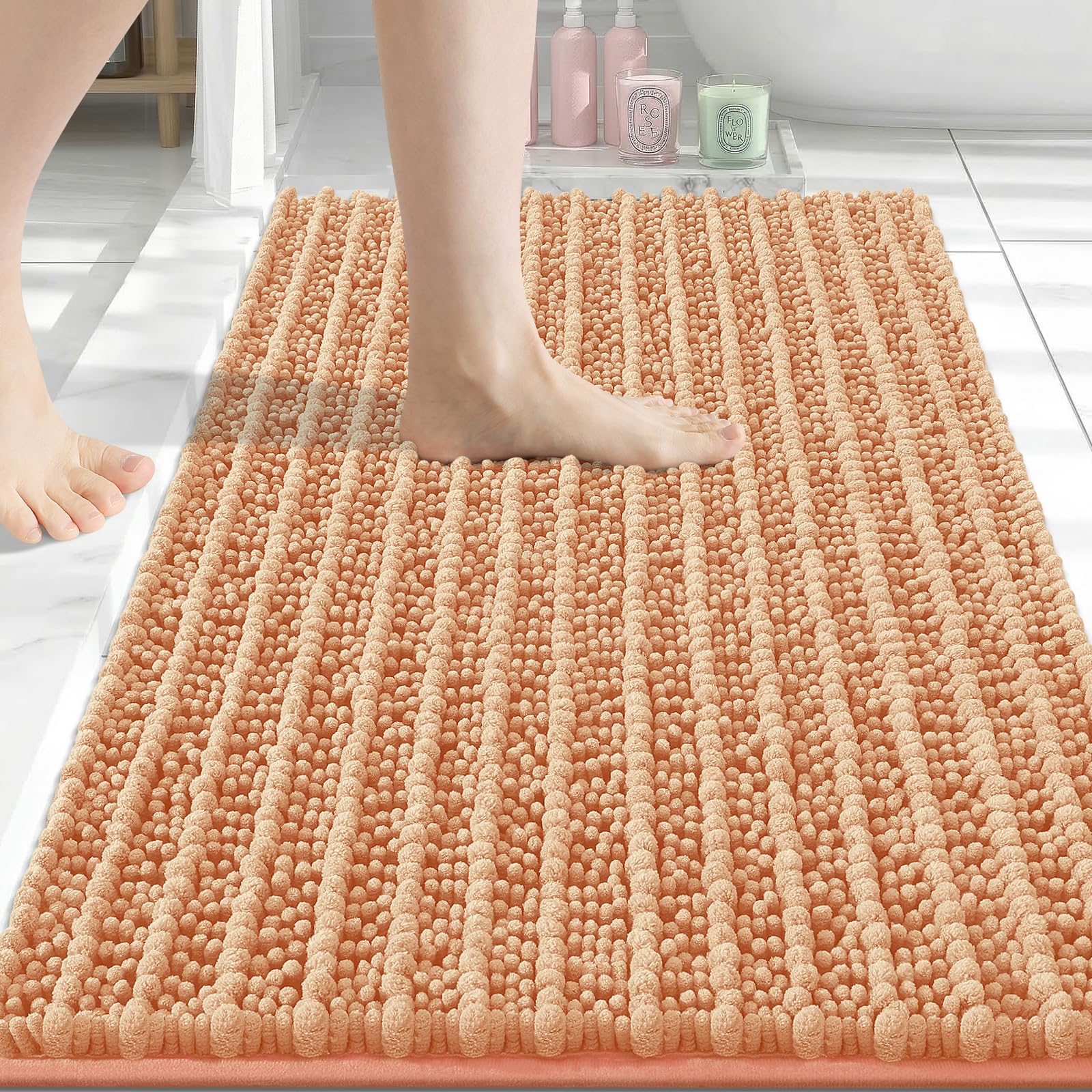 Arotive Bathroom Rugs Mat 30x20, Soft Absorbent Chenille Shaggy Bath Mat
